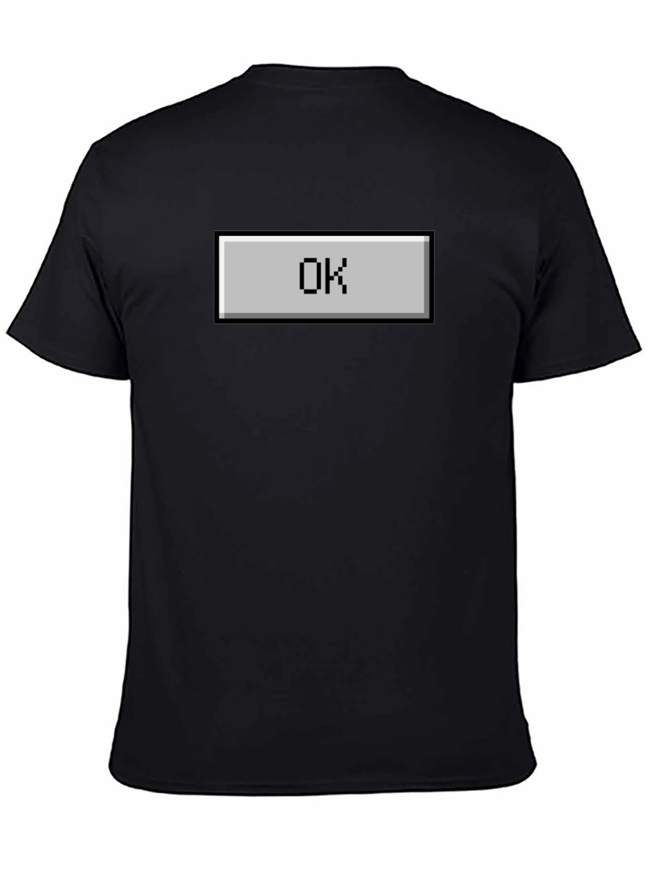Black Pixel OK Button Black T-Shirt view 4