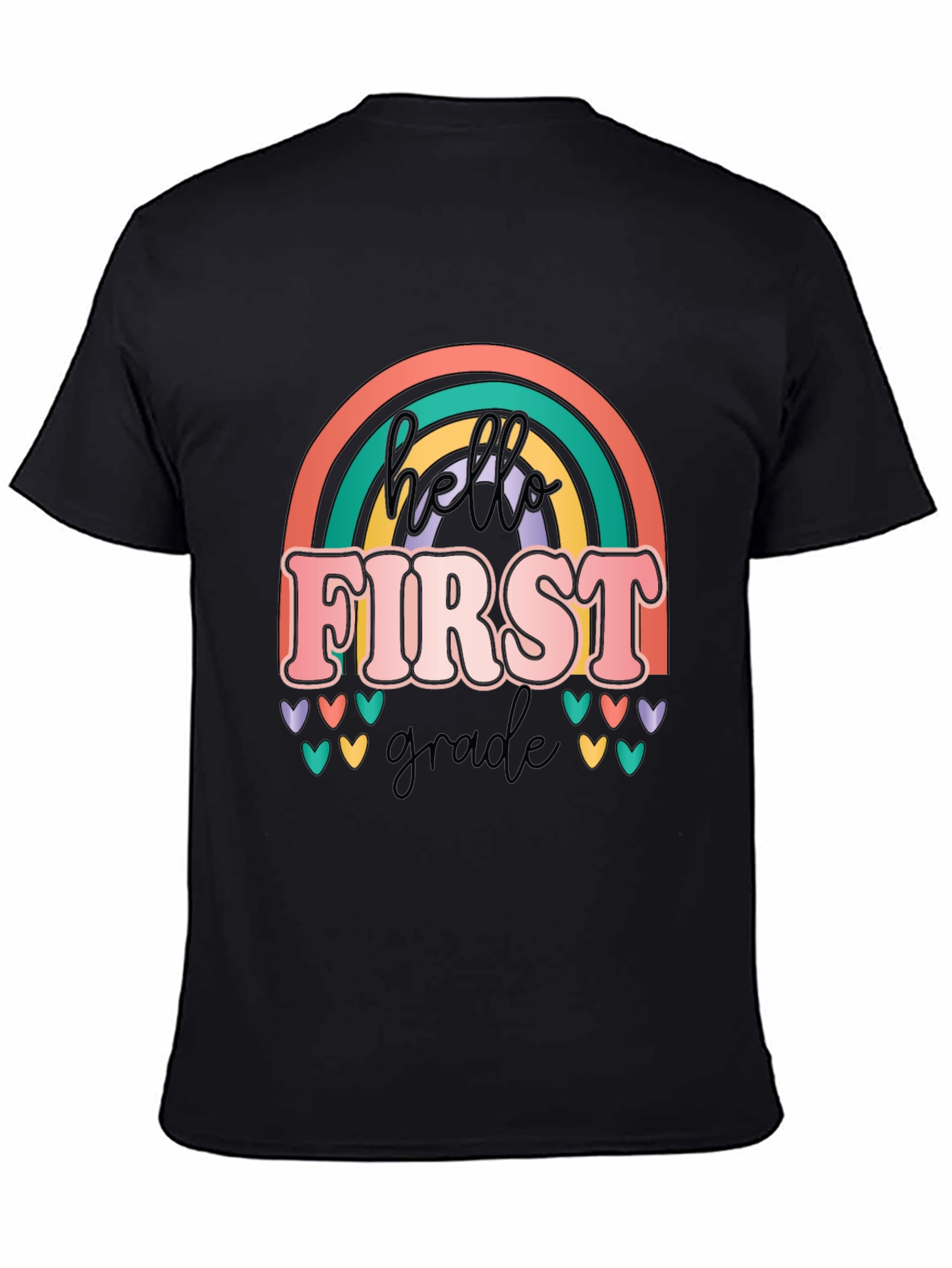 Black Hello First Grade T-Shirt view 4