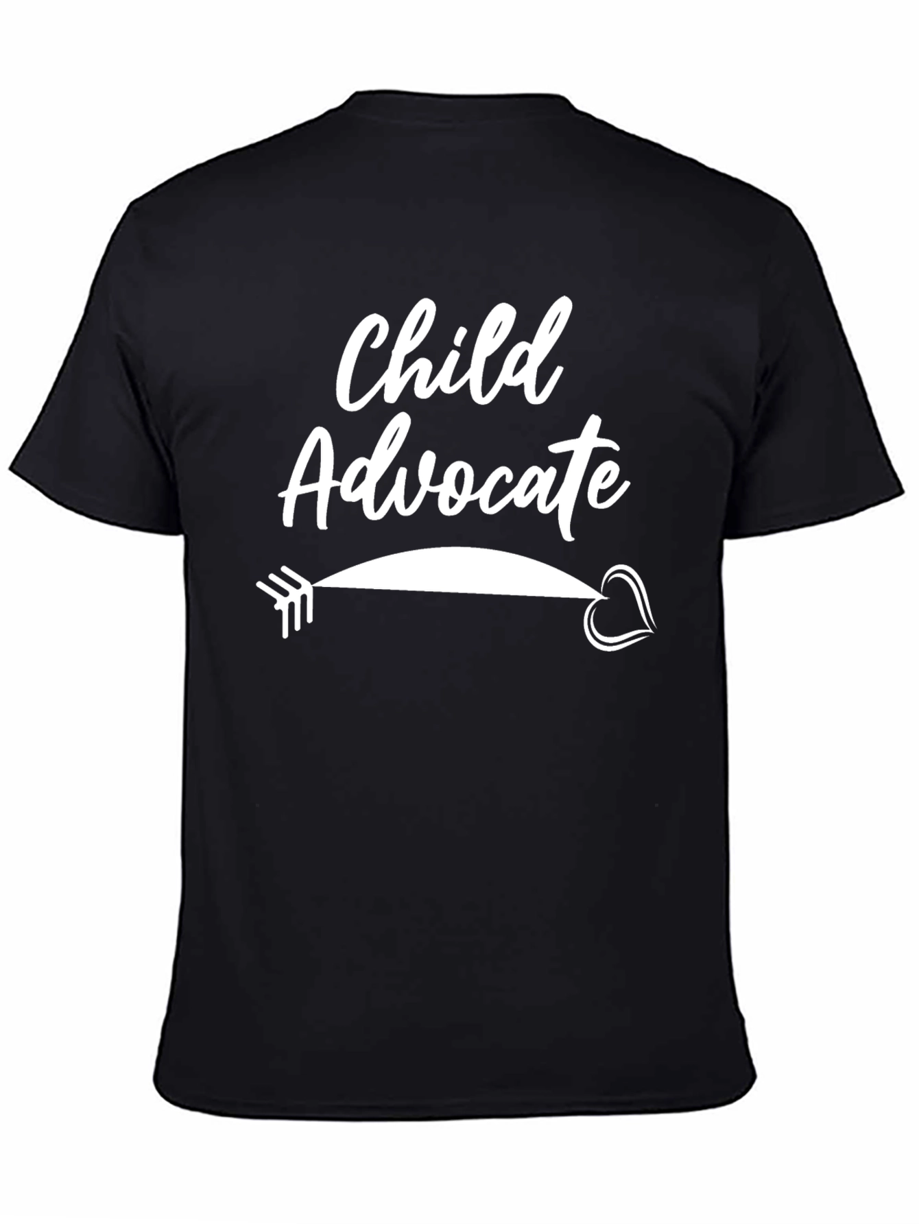 Black Child Advocate Arrow Heart Tee - Unisex Black Shirt view 4