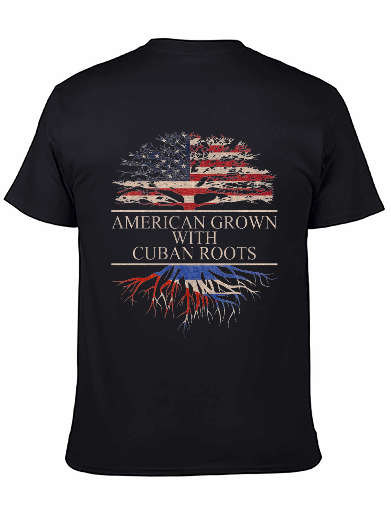 Black American Grown with Cuban Roots T-Shirt view 4