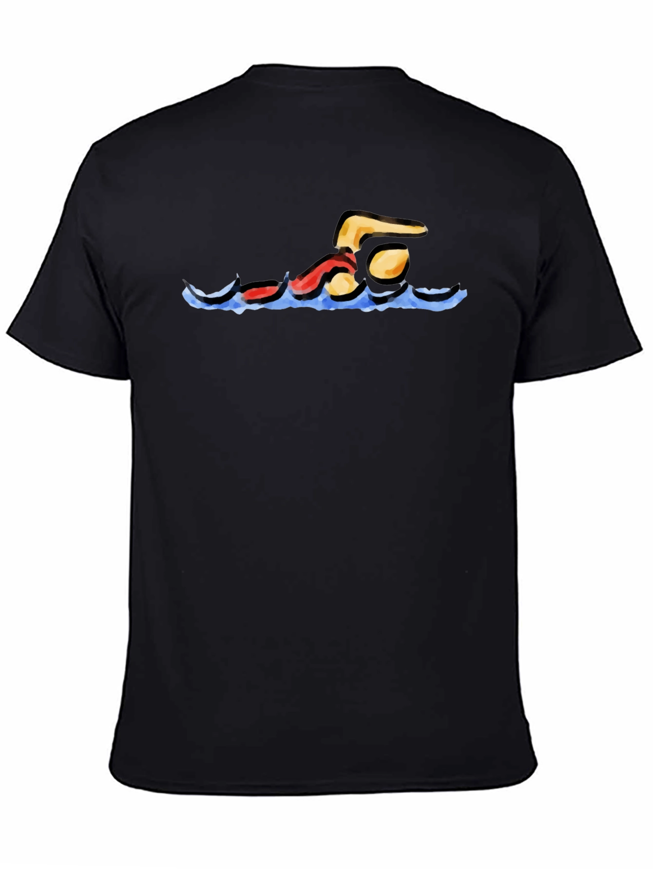 Black Swimmer Graphic Black T-Shirt view 4