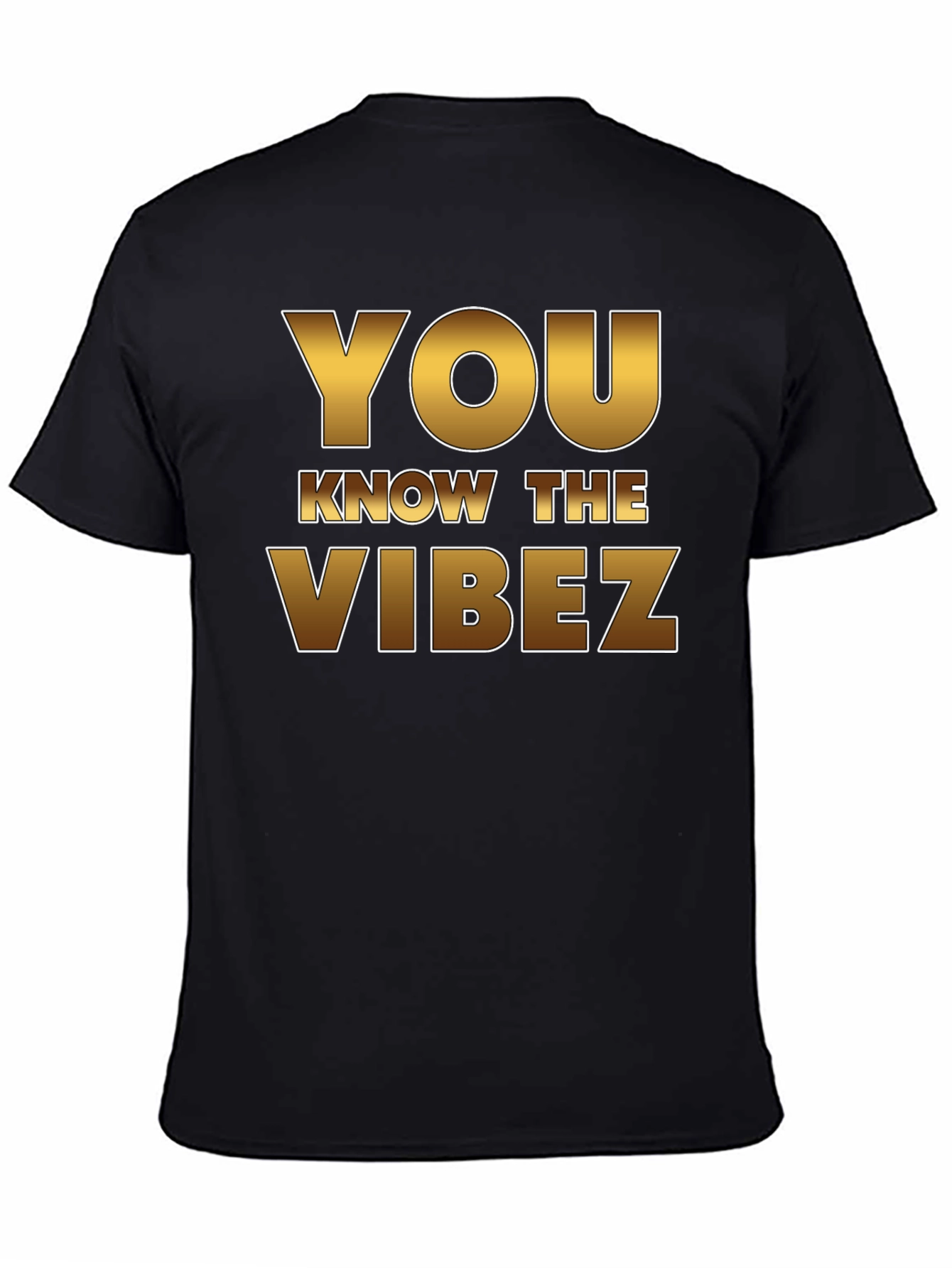 Black You Know the Vibez Graphic Tee - Black Cotton T-Shirt view 4