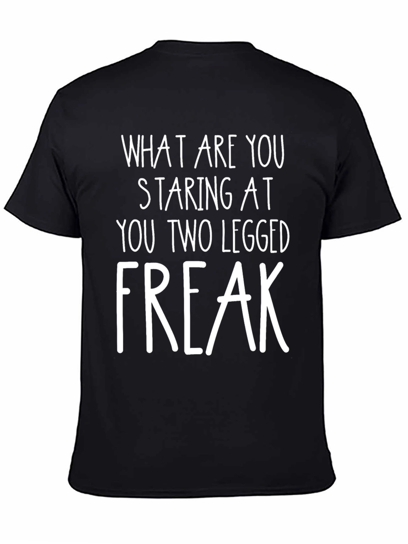 Black Funny Two Legged Freak Graphic Tee - Black view 4