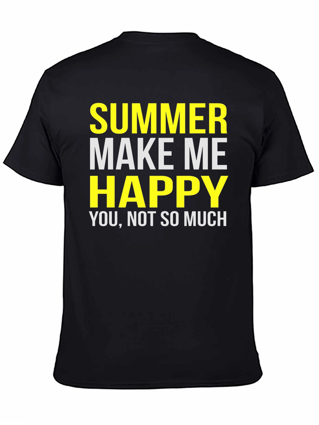 Black Funny Summer T-Shirt - Make Me Happy Graphic Tee view 4