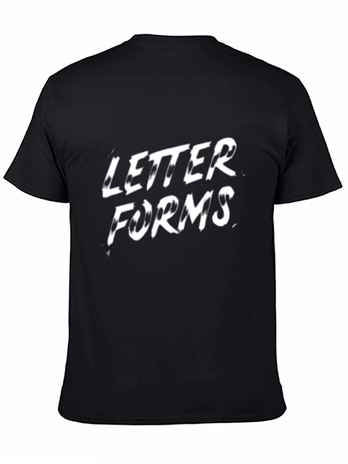 Black Letter Forms Black Graphic Tee view 4
