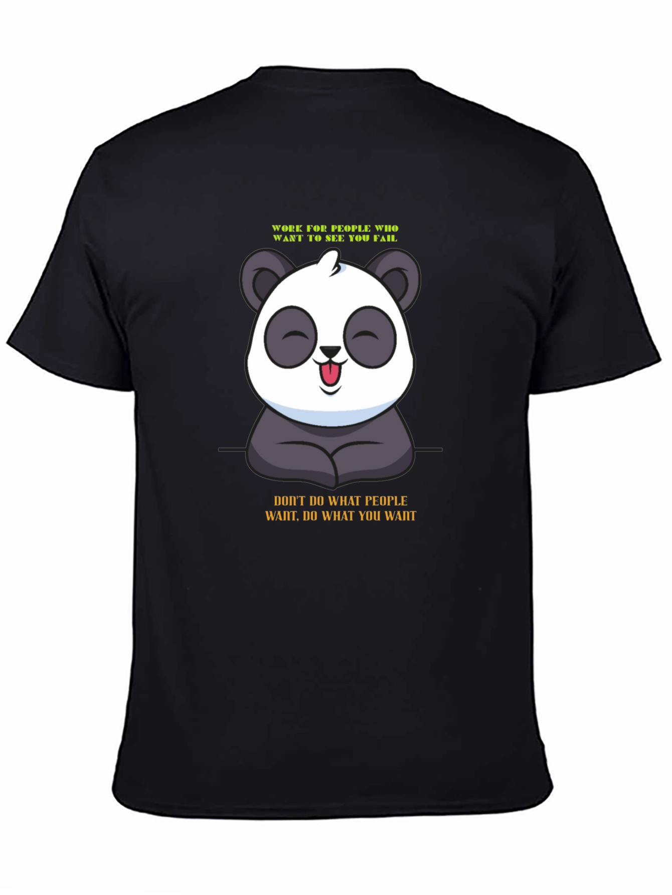 Black Panda Graphic Tee - Motivational Slogan T-Shirt view 4