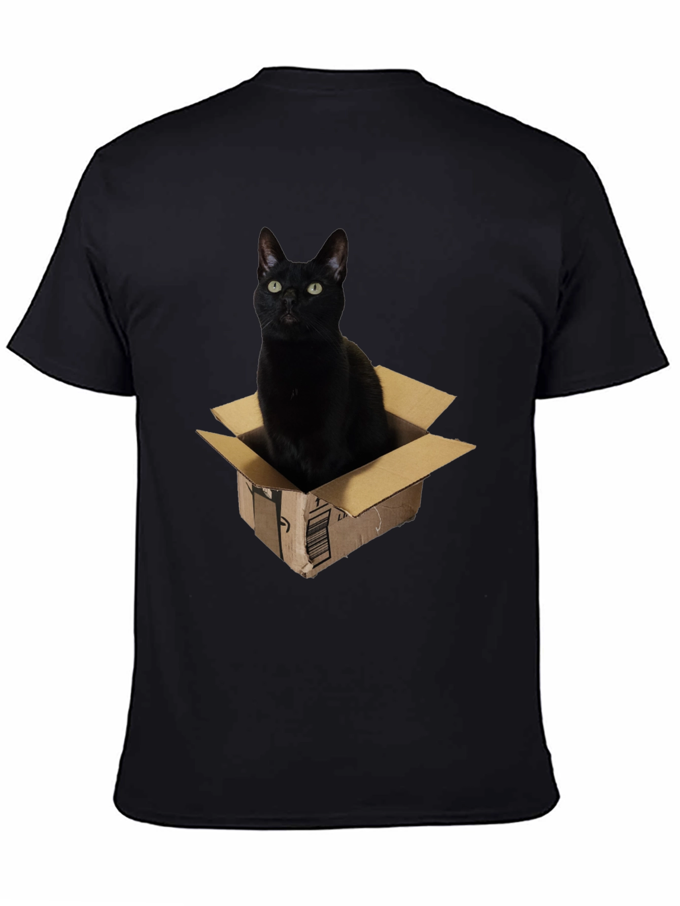 Black Black Cat in Box Graphic T-Shirt view 4