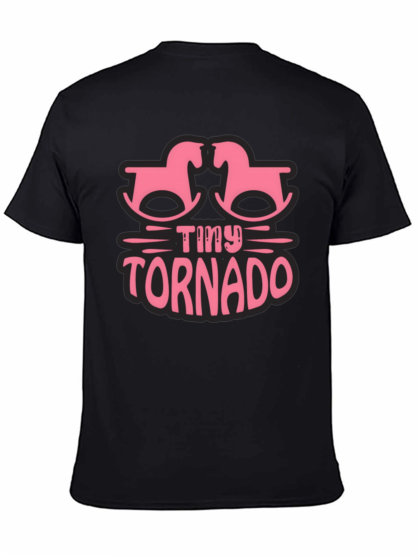 Black Tiny Tornado Rocking Horse Graphic Tee view 4