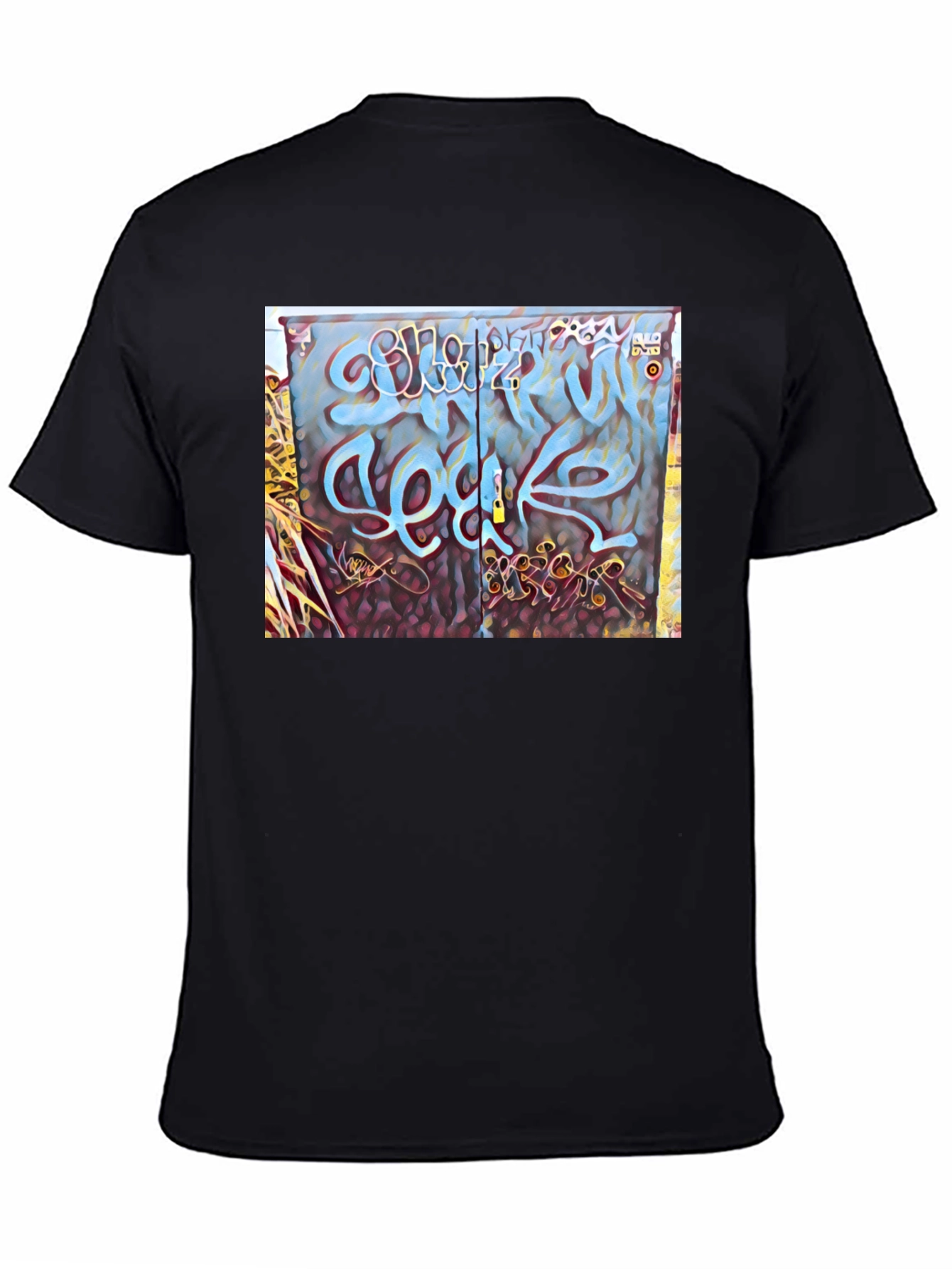 Black Graffiti Art Graphic Tee - Urban Style view 4