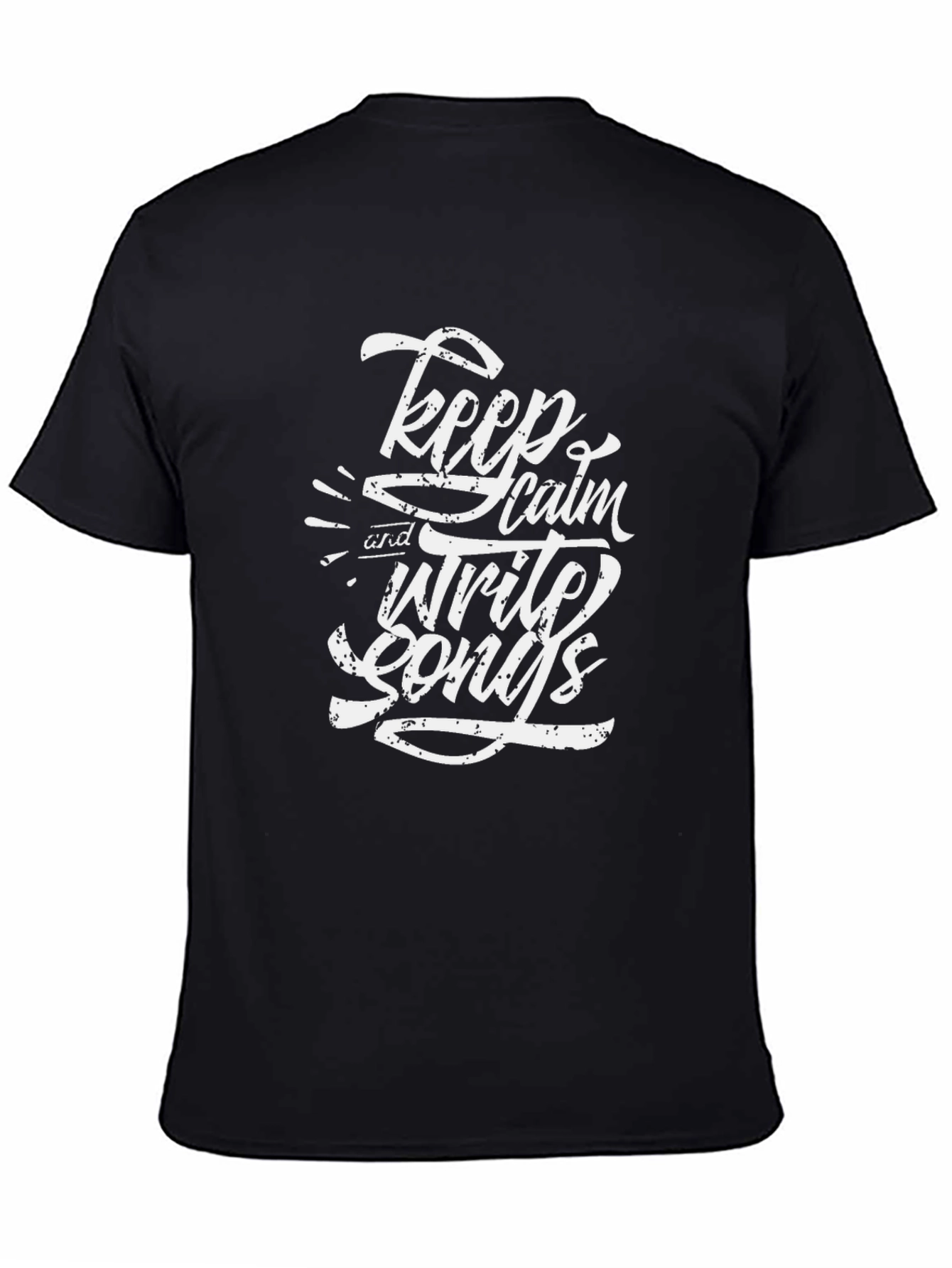 Black Keep Calm Write Songs Black Graphic Tee view 4
