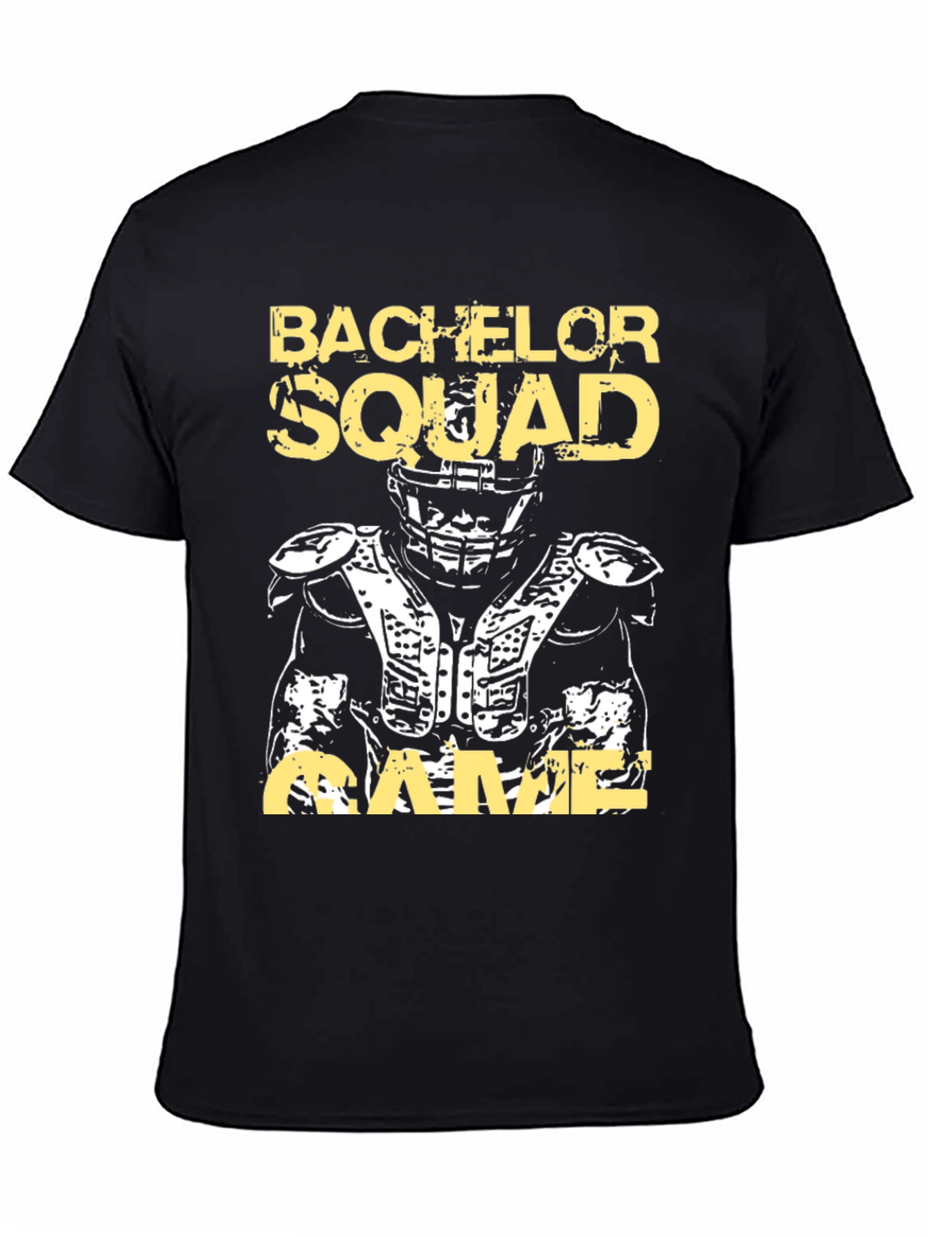 Black Bachelor Squad Football Game T-Shirt view 4