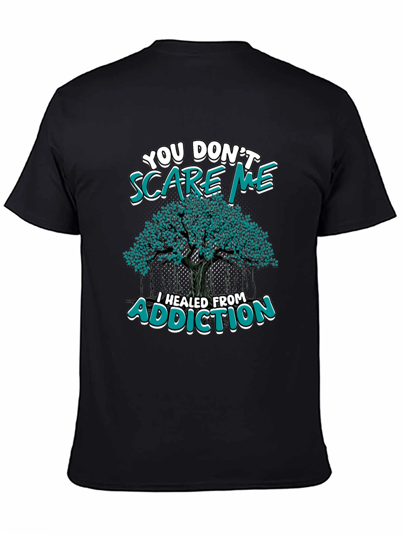 Black Healed From Addiction T-Shirt view 4