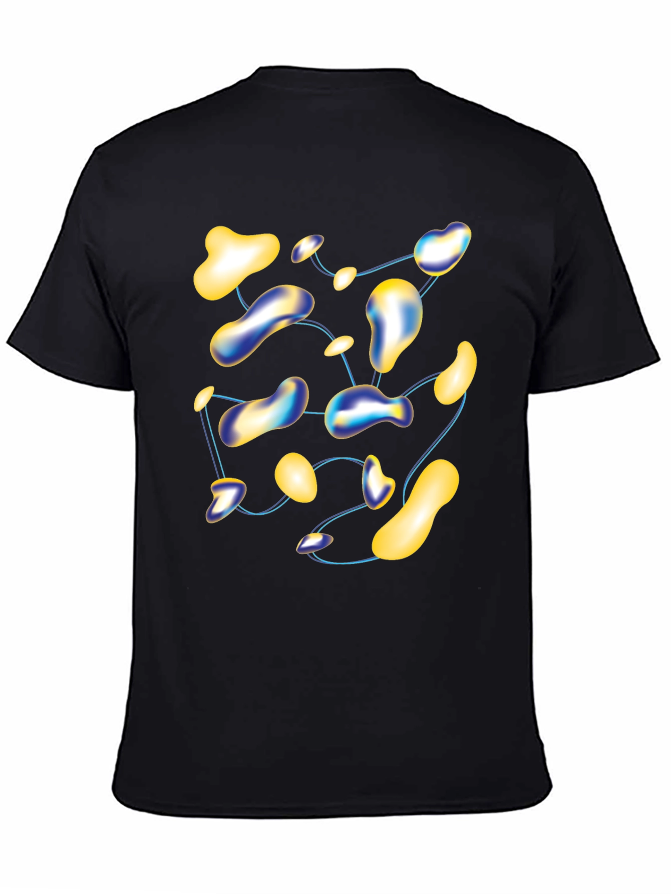 Black Abstract Blob T-Shirt - Modern Graphic Tee view 4
