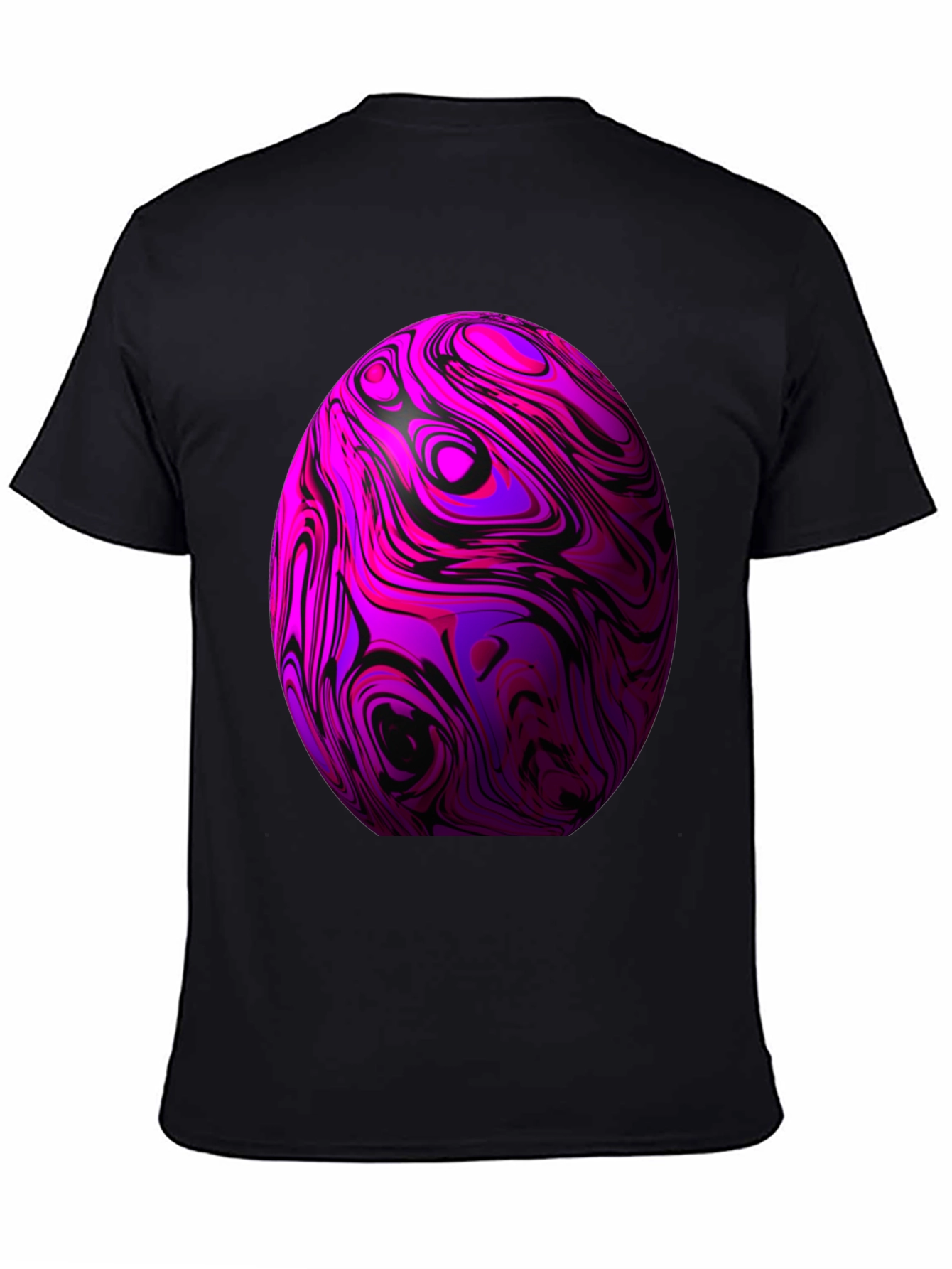 Black Abstract Swirl Sphere Graphic Tee view 4