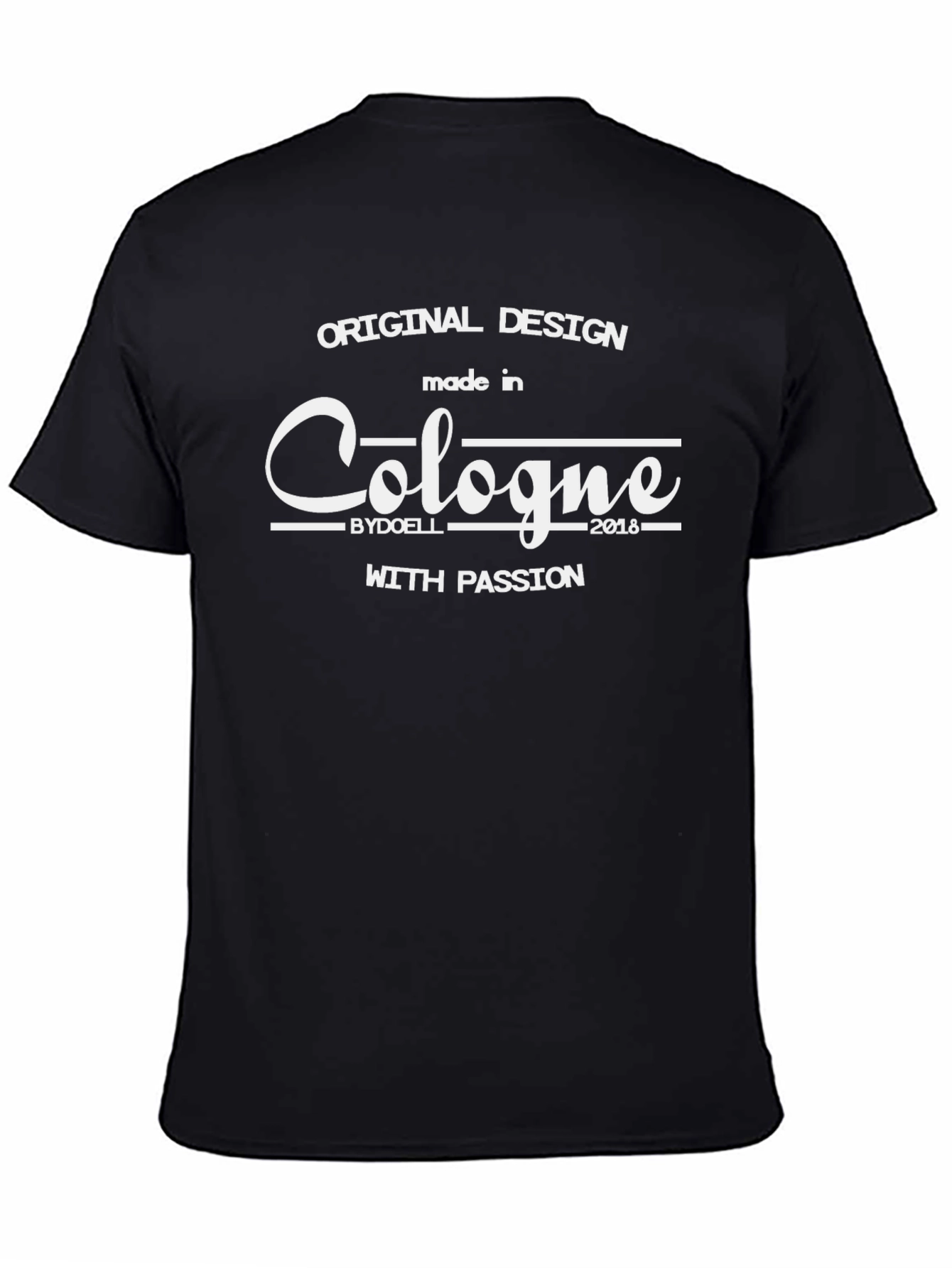 Black Original Design Cologne Tee - Black Cotton T-Shirt view 4