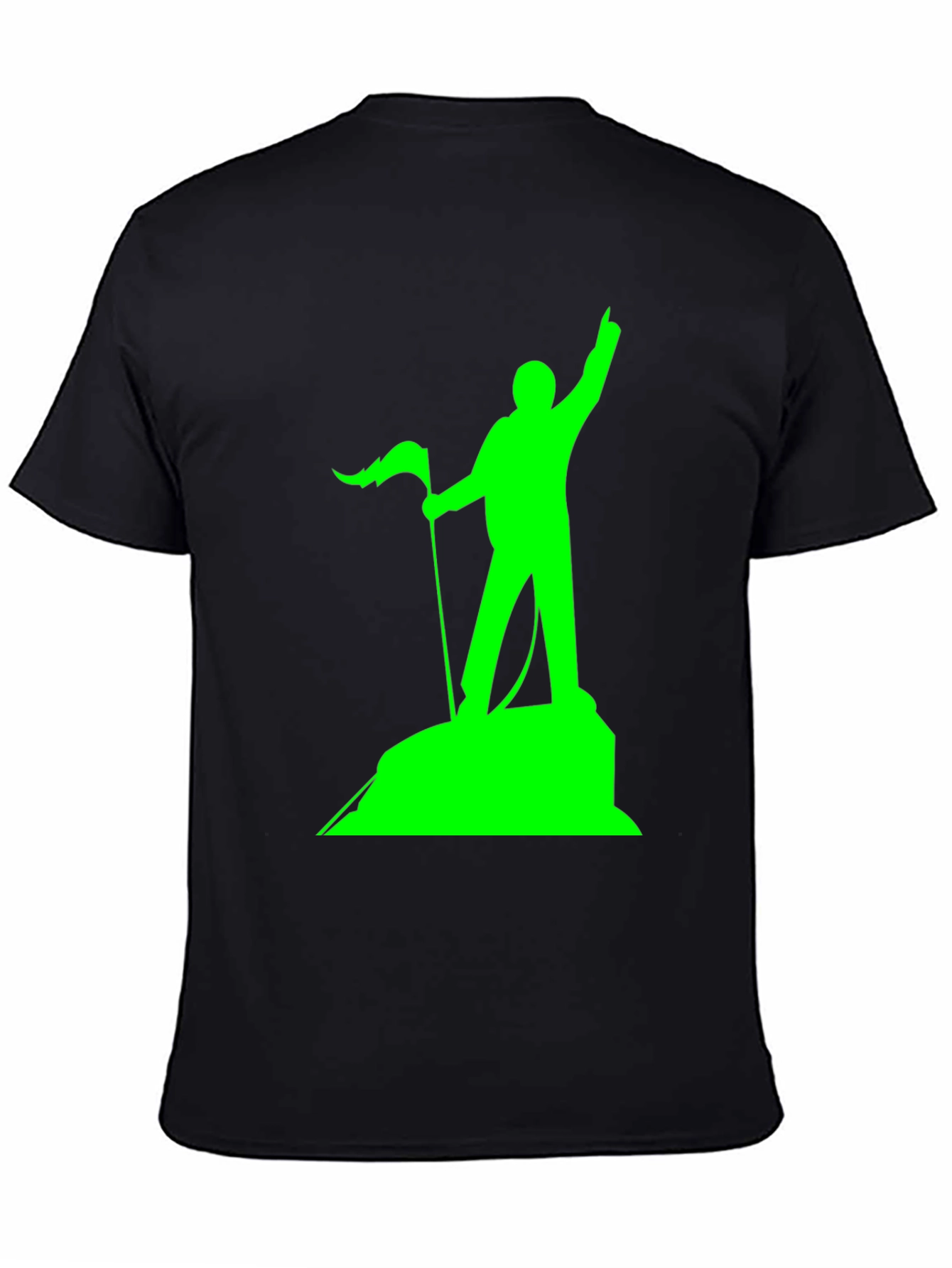 Black Peak Performance T-Shirt - Black with Green Graphic view 4