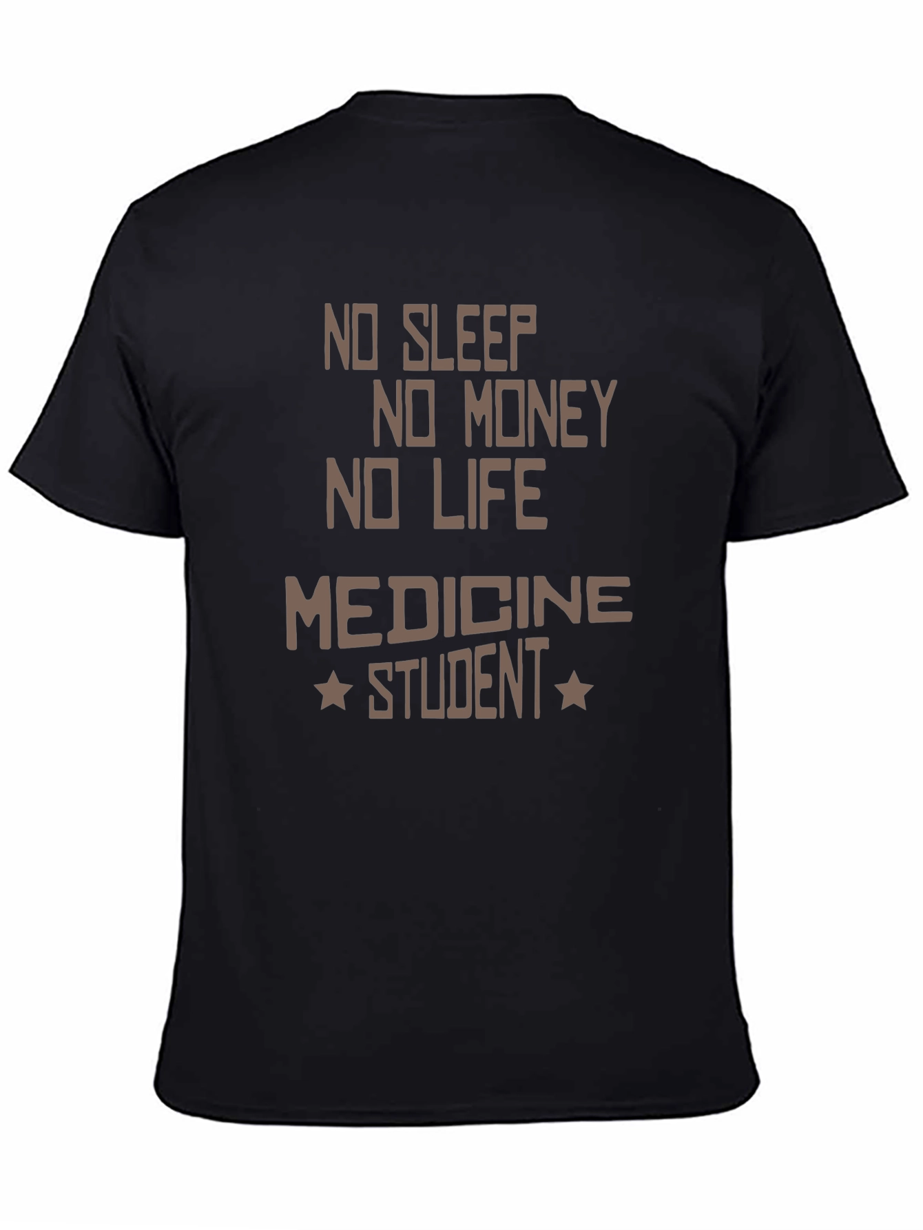 Black No Sleep Medicine Student Graphic Tee view 4