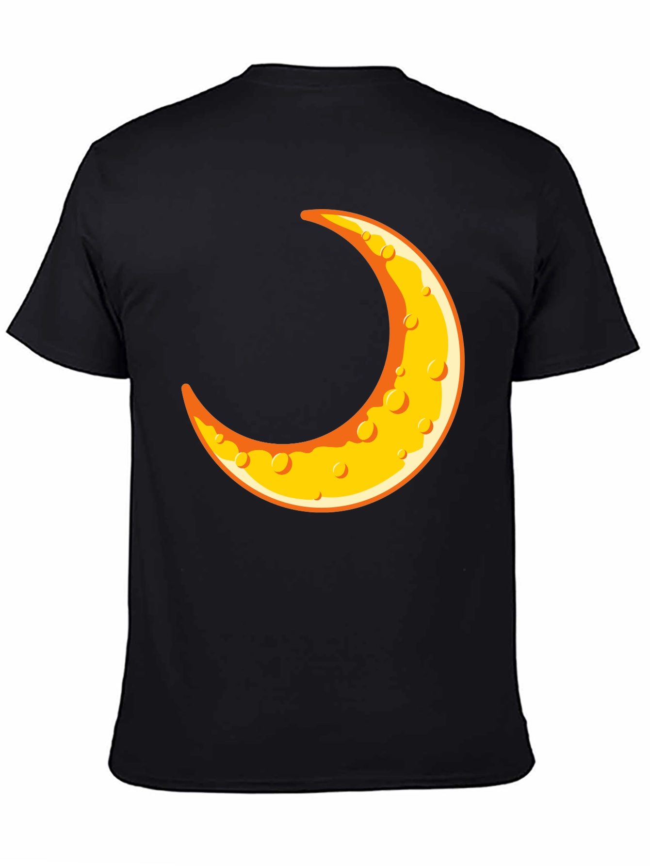 Black Crescent Moon Graphic T-Shirt - Black Crew Neck Tee view 4