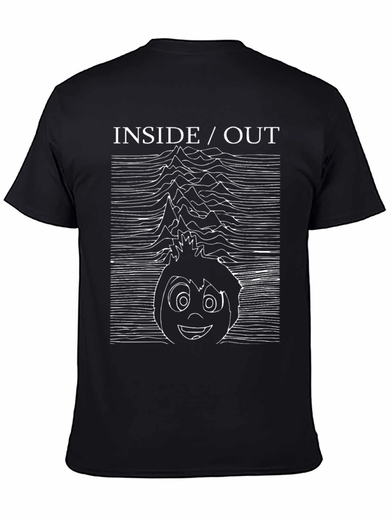 Black Inside Out Joy Division Style T-Shirt view 4