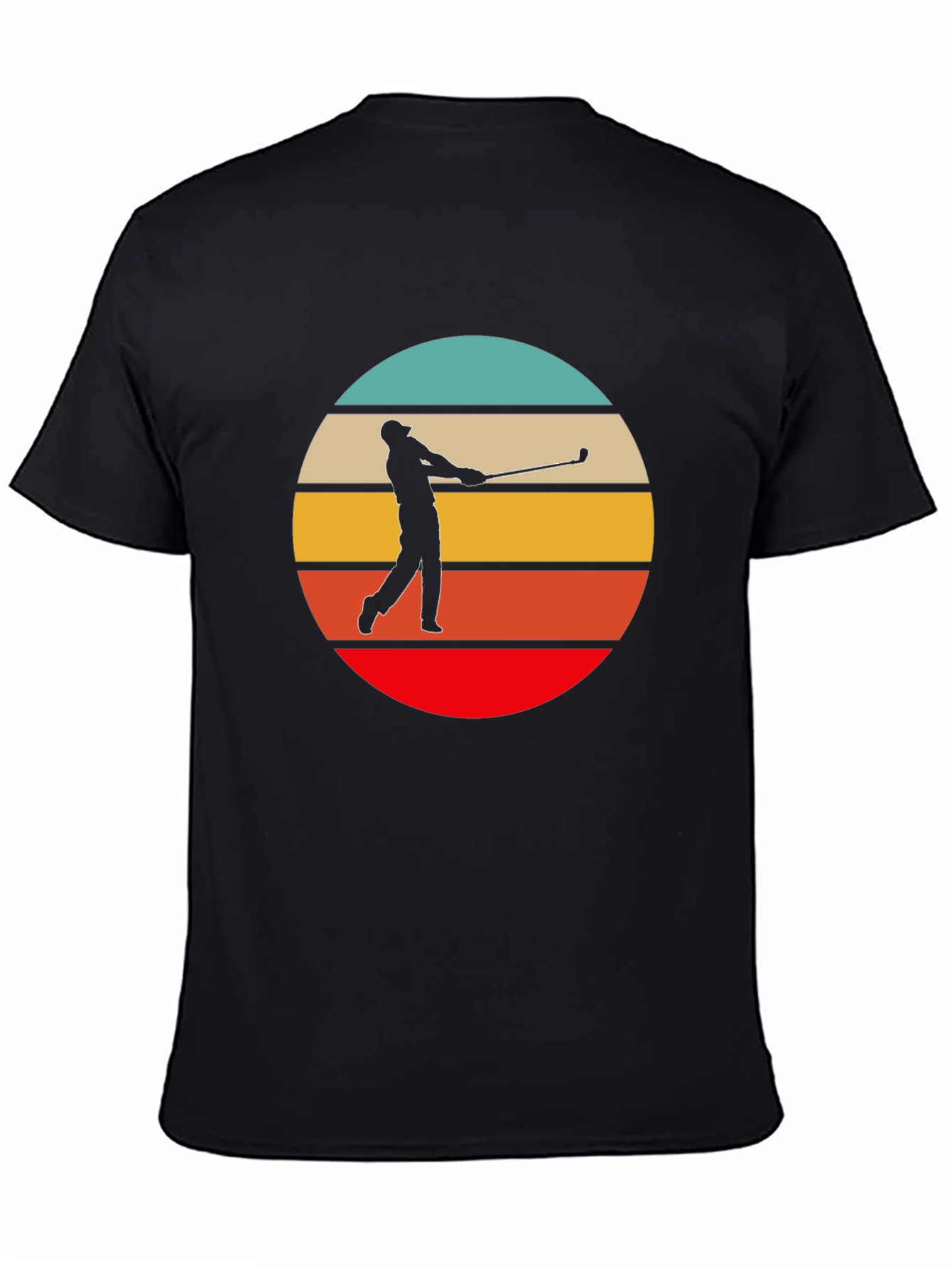 Black Retro Golfer Graphic Tee view 4