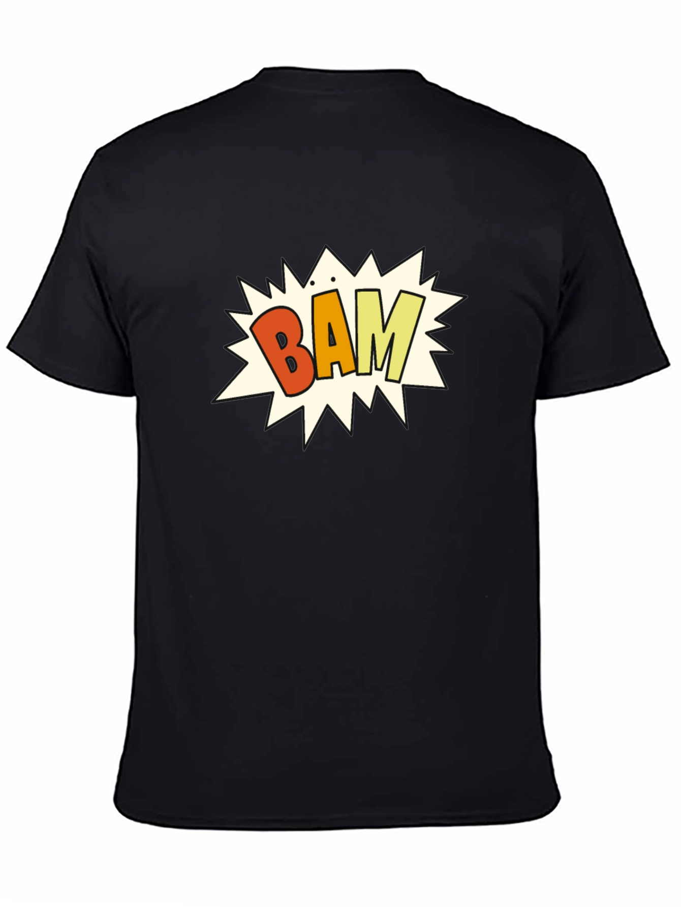 Black Bam! Graphic Print Black T-Shirt view 4