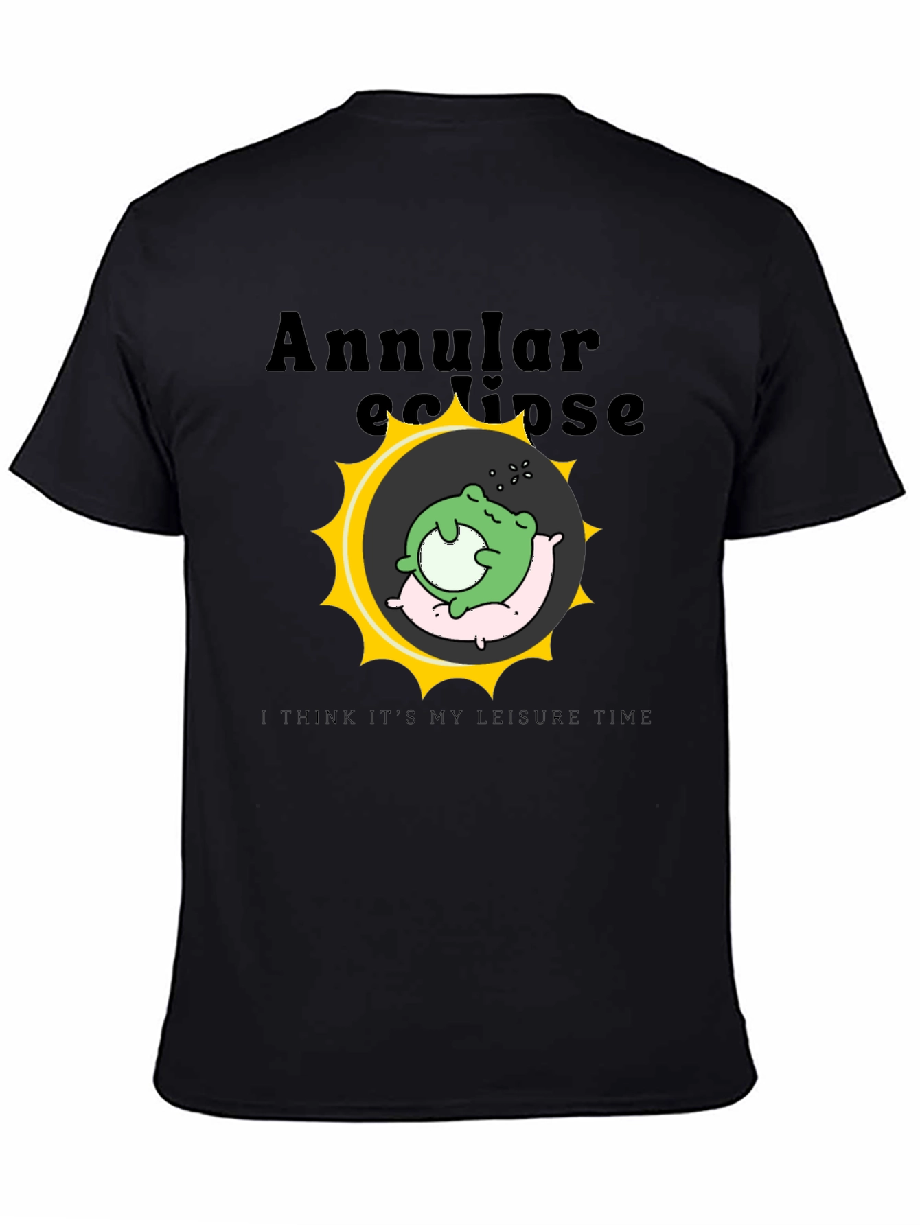 Black Annular Eclipse Frog Leisure Time T-Shirt view 4