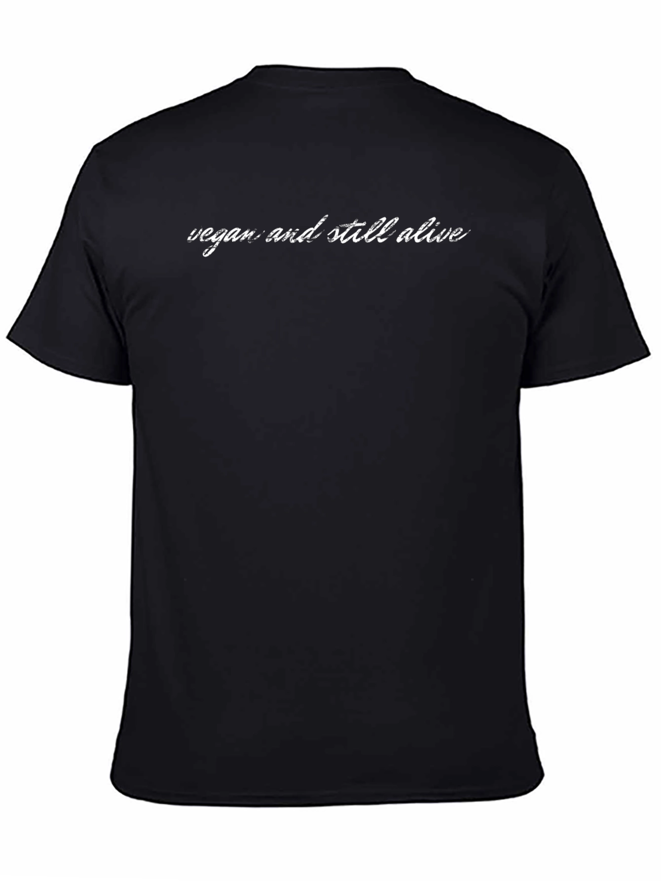 Black Vegan & Still Alive Graphic Tee - Soft Cotton Blend view 4