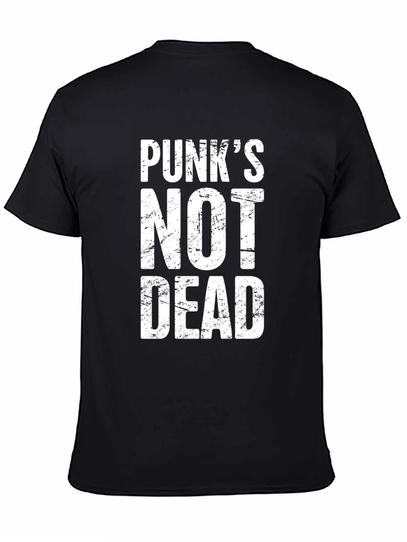 Black Punk's Not Dead Graphic T-Shirt - Black view 4