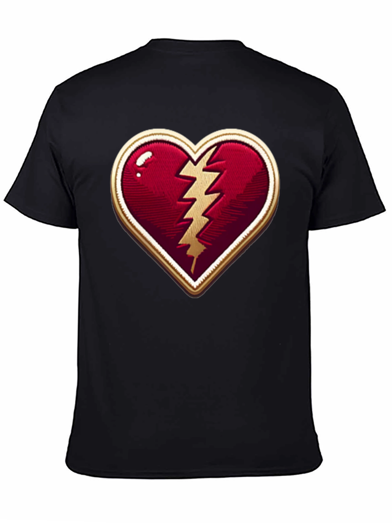 Black Broken Heart Lightning Bolt Graphic Tee - Stylish Comfort view 4