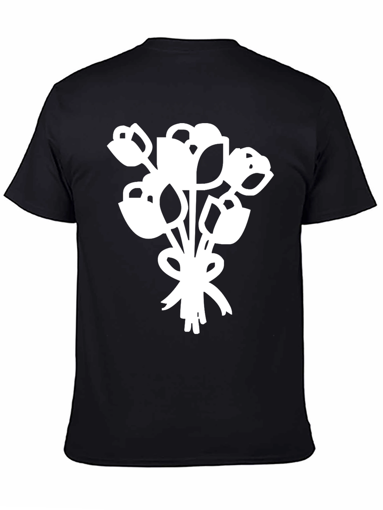 Black Floral Bouquet Graphic Tee - Black view 4