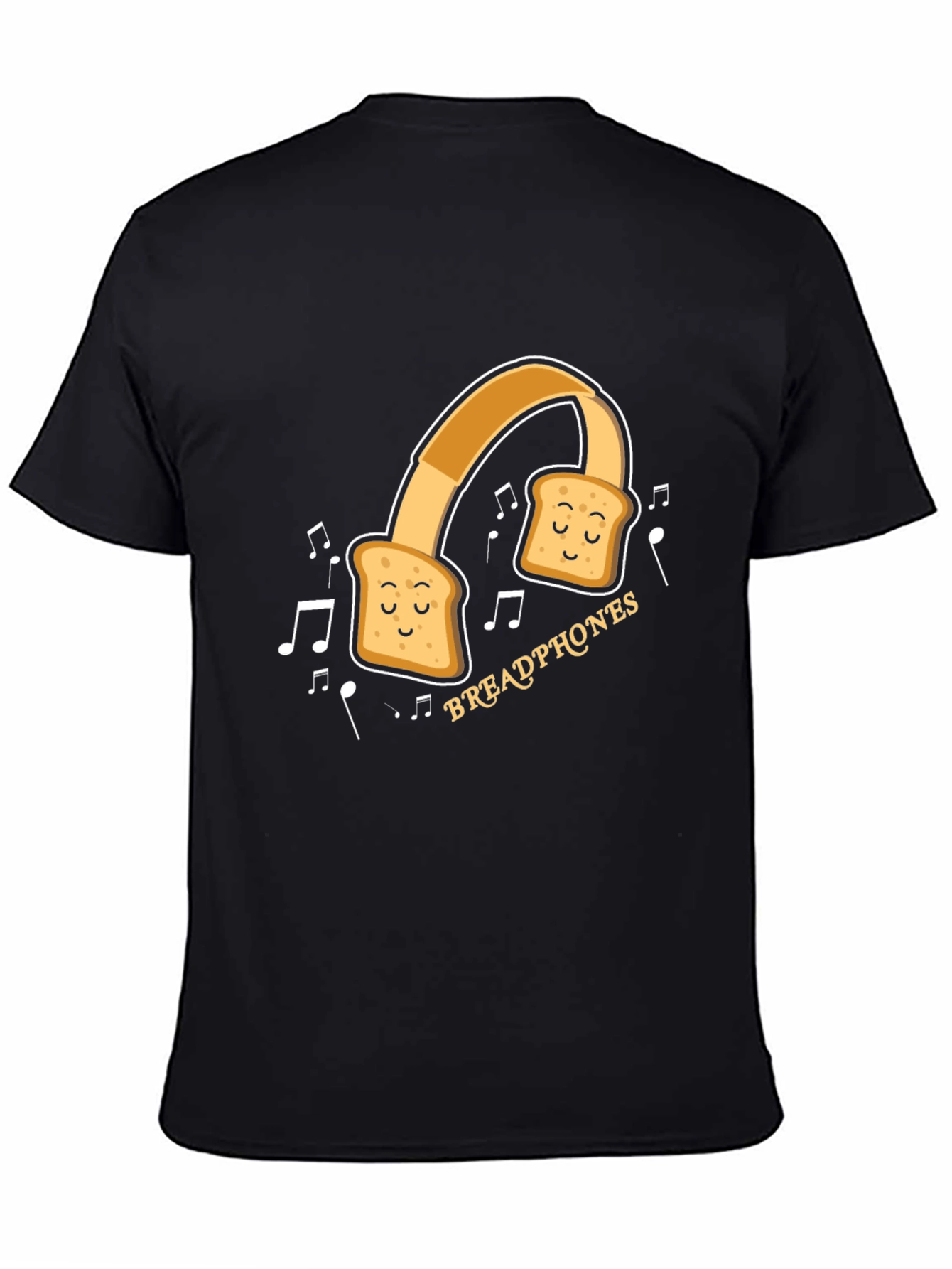 Black Breadphones Graphic T-Shirt: Music & Humor in Style view 4
