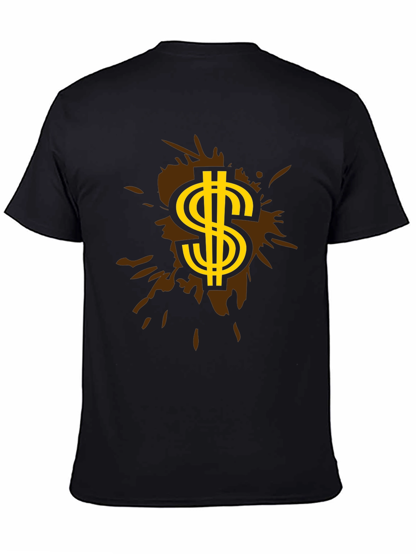 Black Stylish Black T-Shirt with Dollar Sign Graphic view 4