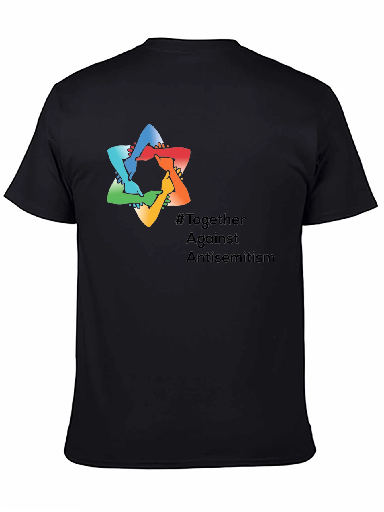 Black Together Against Antisemitism Graphic Tee view 4
