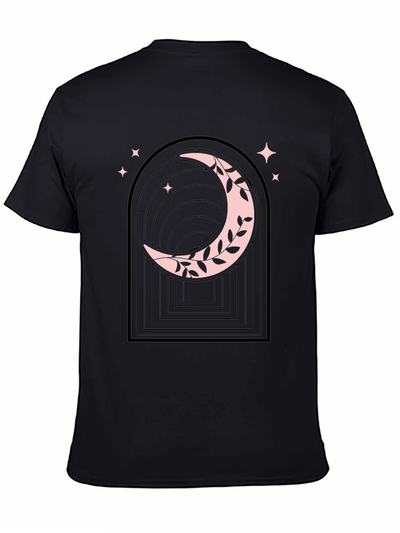 Black Mystic Moon Graphic Tee - Stylish Black Cotton T-Shirt view 4