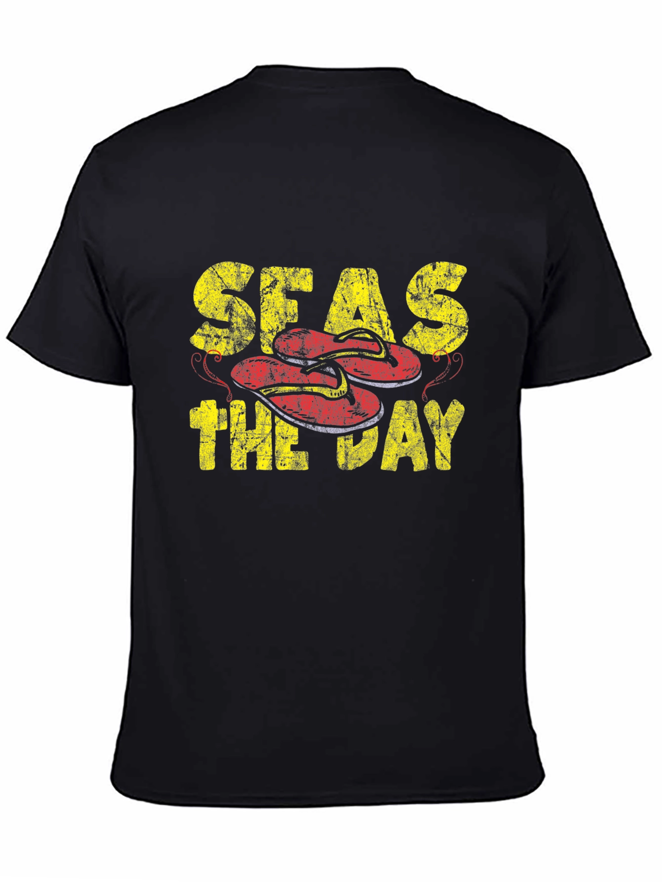 Seas The Day Black Graphic T-Shirt - 4