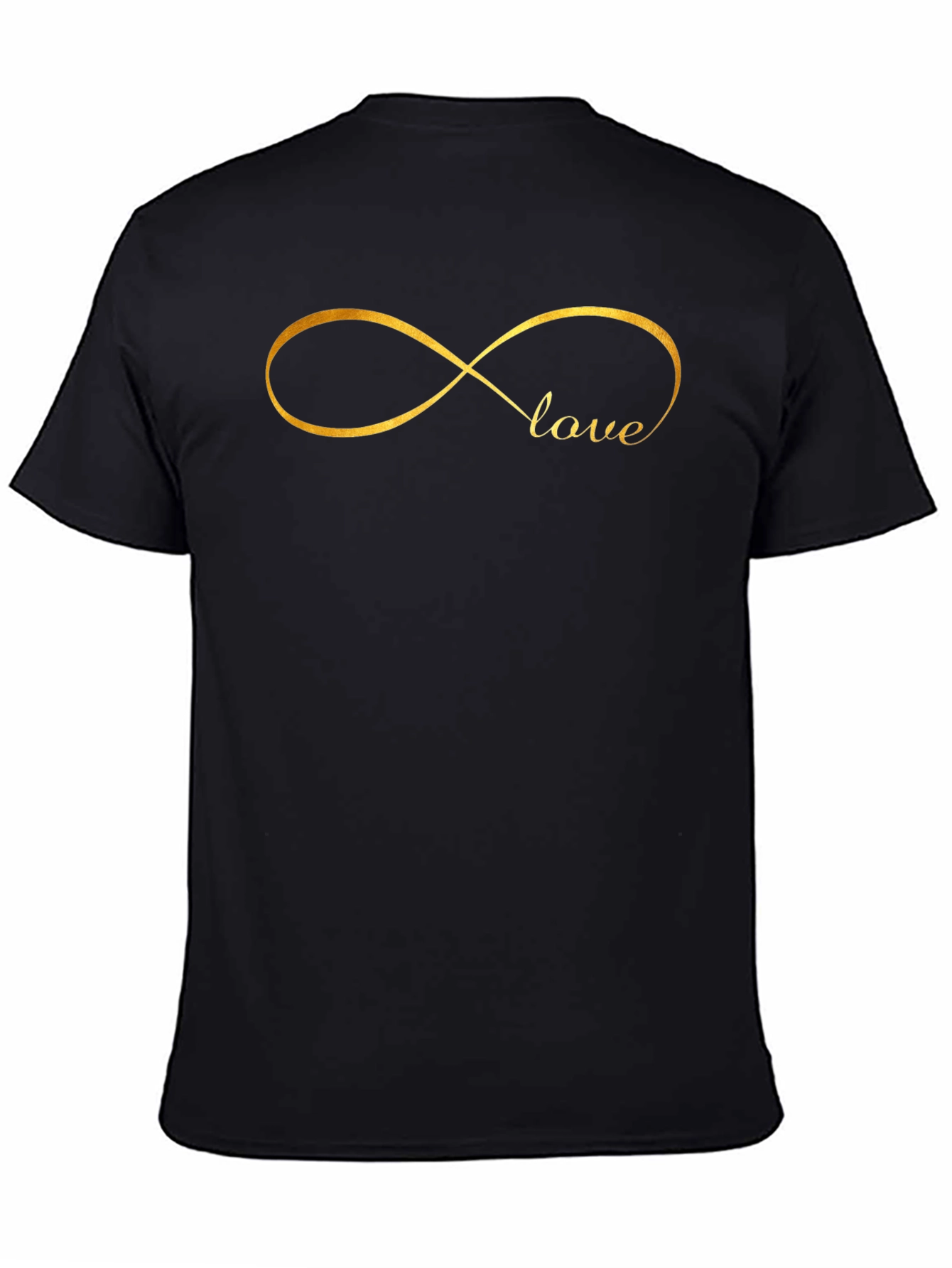 Black Love Infinity Symbol Black T-Shirt view 4