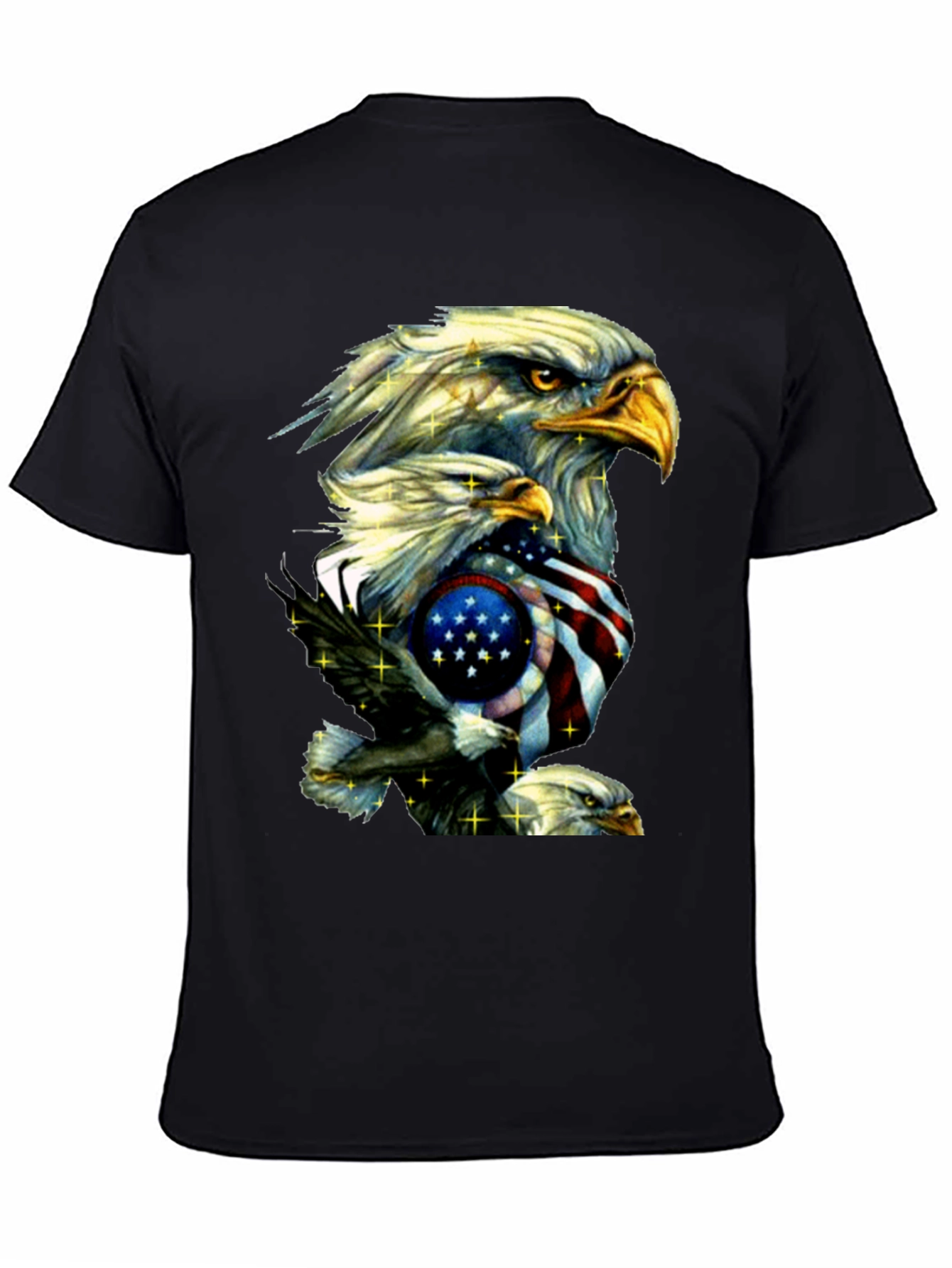 Black American Eagle Graphic Print T-Shirt view 4