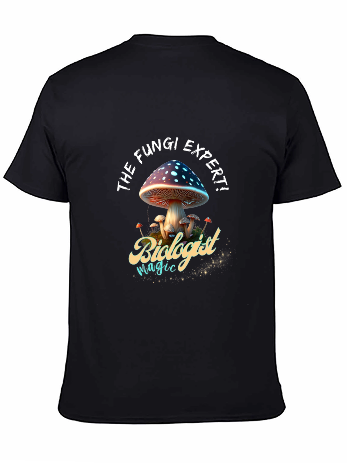 Black The Fungi Expert Biologist T-Shirt view 4