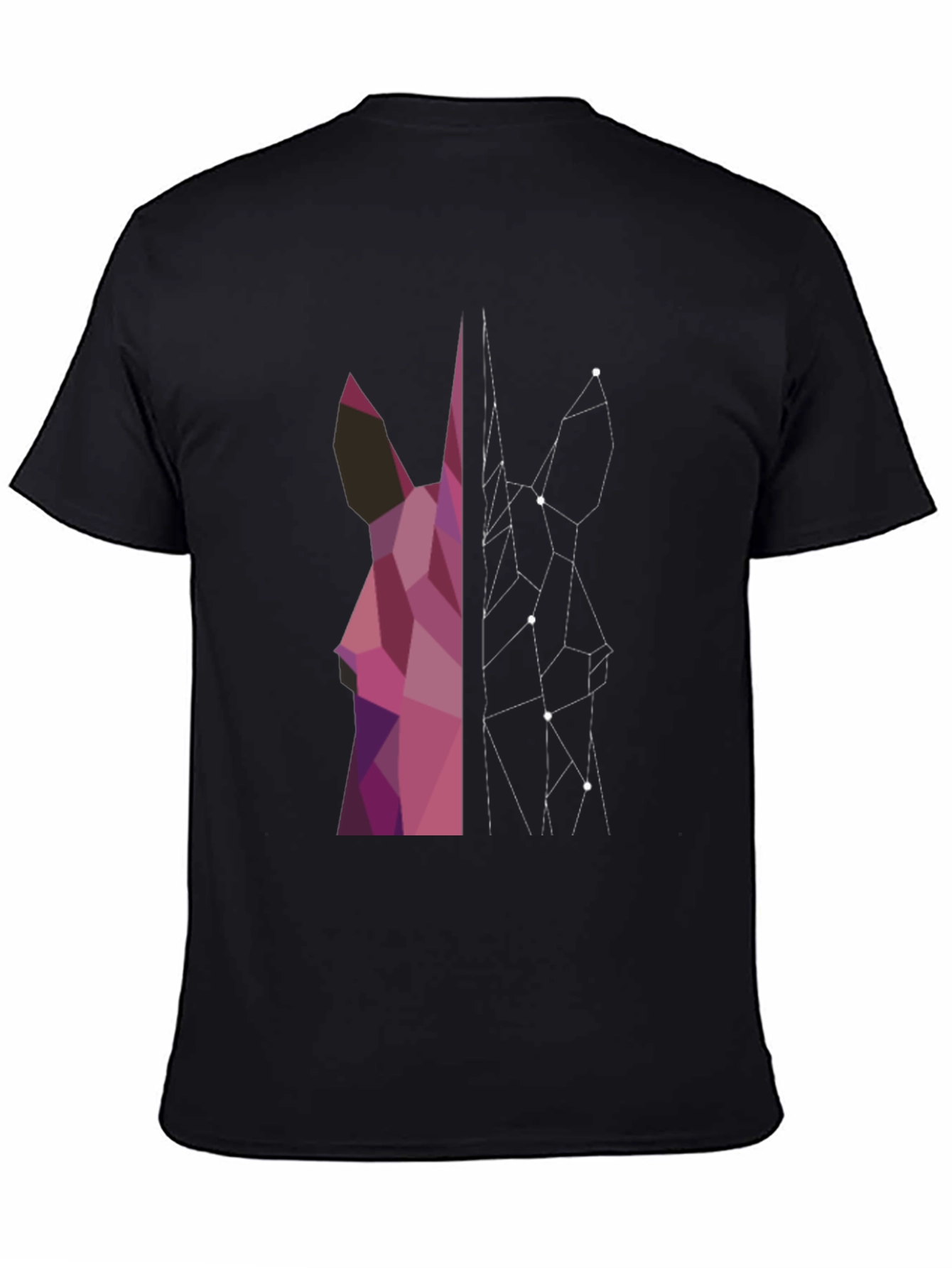 Black Geometric Unicorn T-Shirt - Modern Graphic Tee view 4