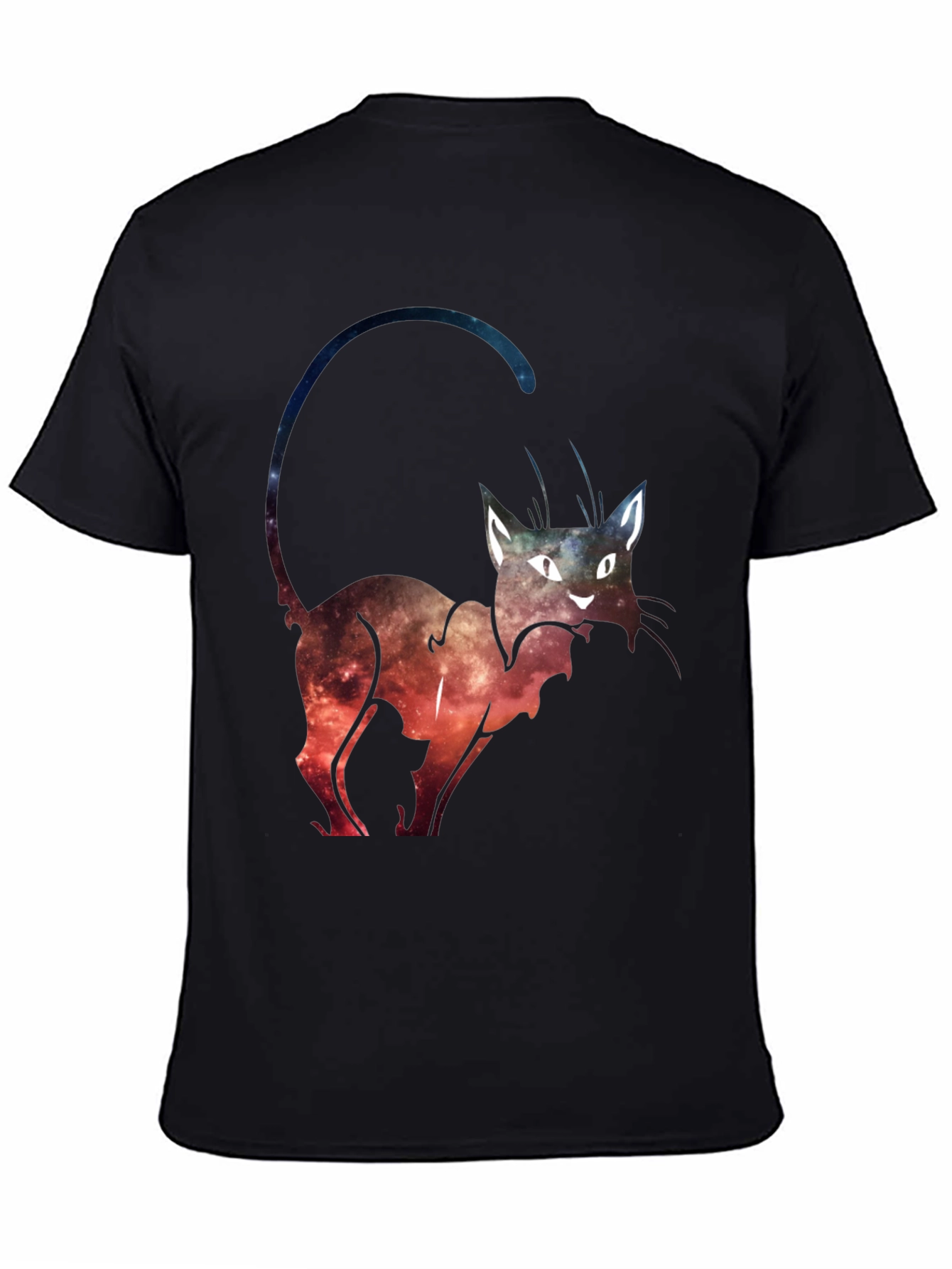 Black Cosmic Cat Graphic Tee view 4