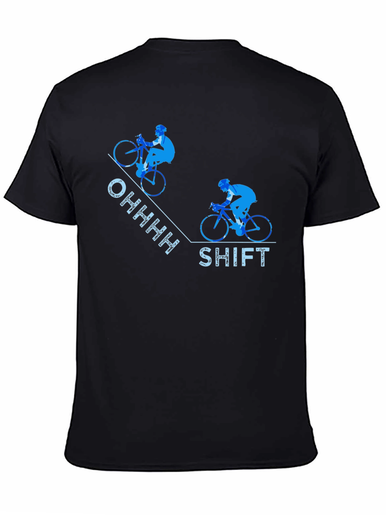 Black Funny Cycling T-Shirt - Ohhhh Shift view 4