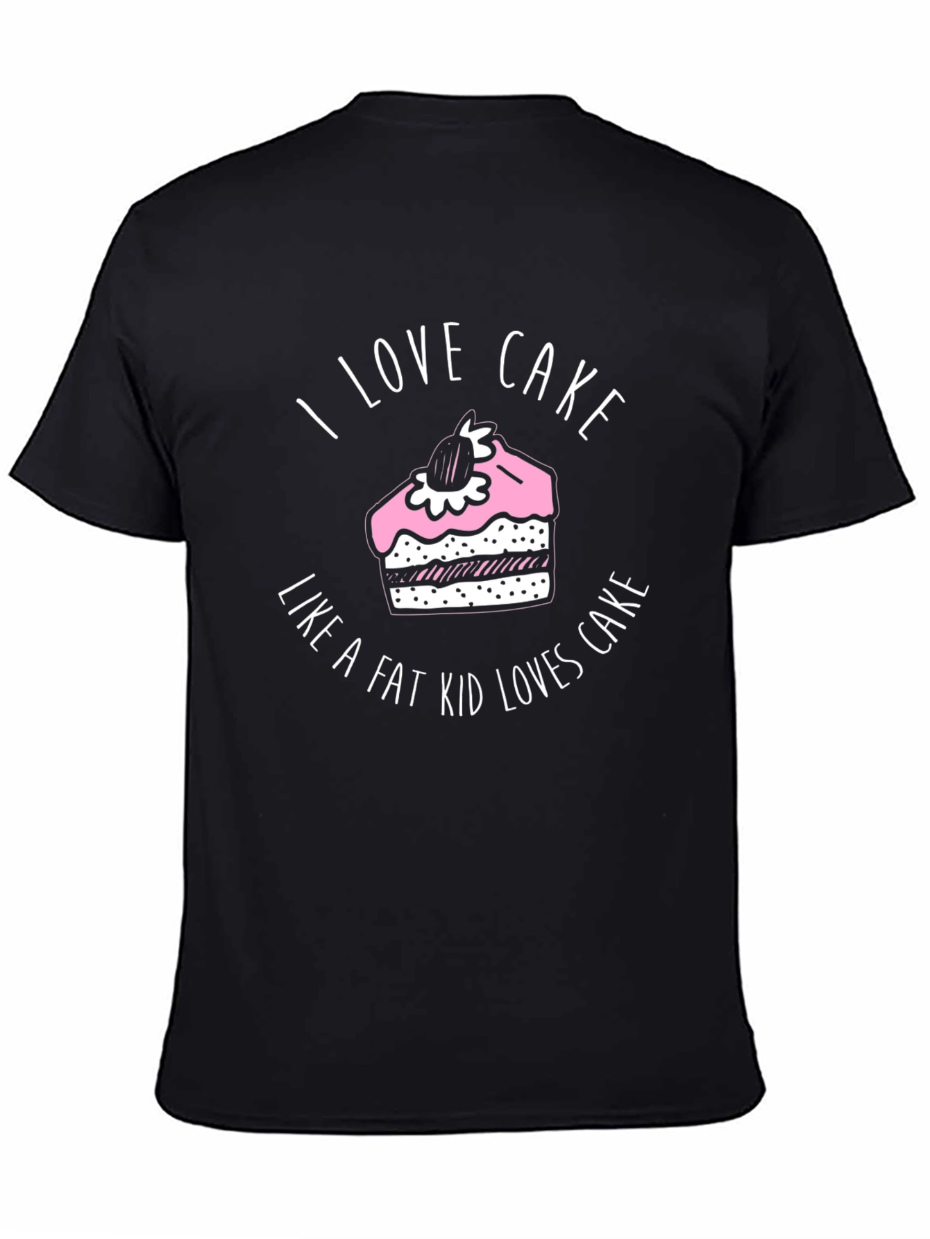 Black I Love Cake T-Shirt - Funny Foodie Tee view 4