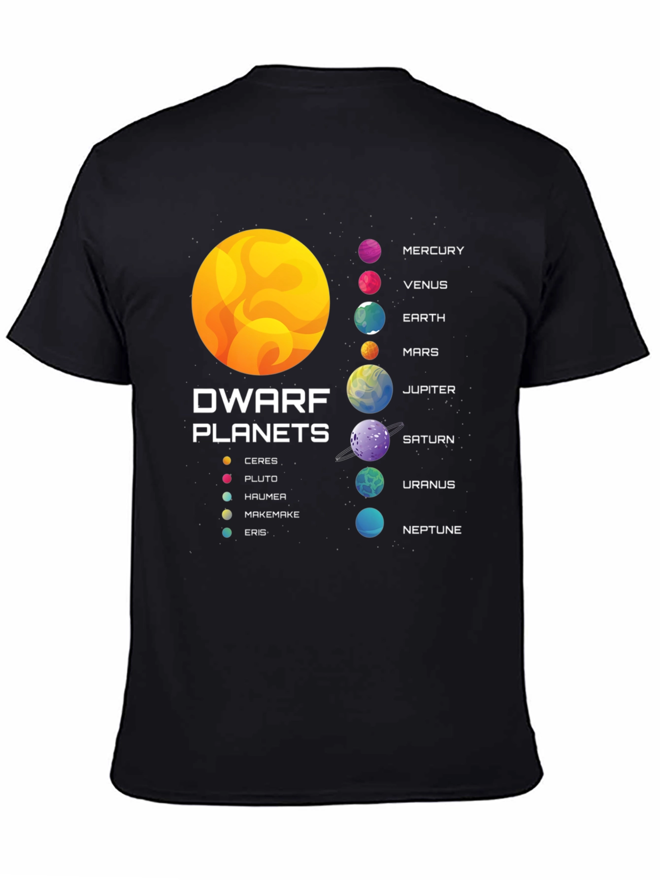 Black Planets Graphic T-Shirt - Astronomy Tee view 4