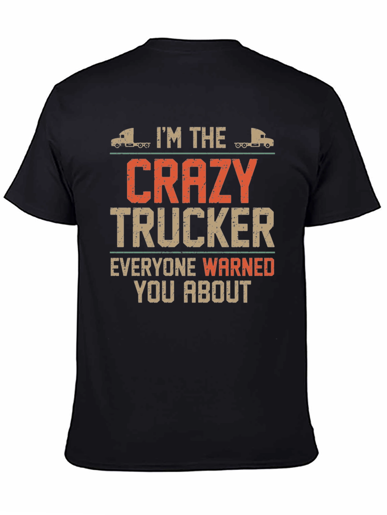 Black Crazy Trucker Graphic Tee - Black Cotton Blend view 4