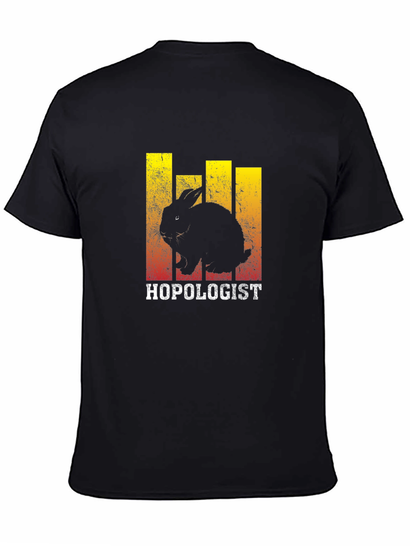 Black Hopologist Rabbit Graphic Tee - Black Cotton T-Shirt view 4