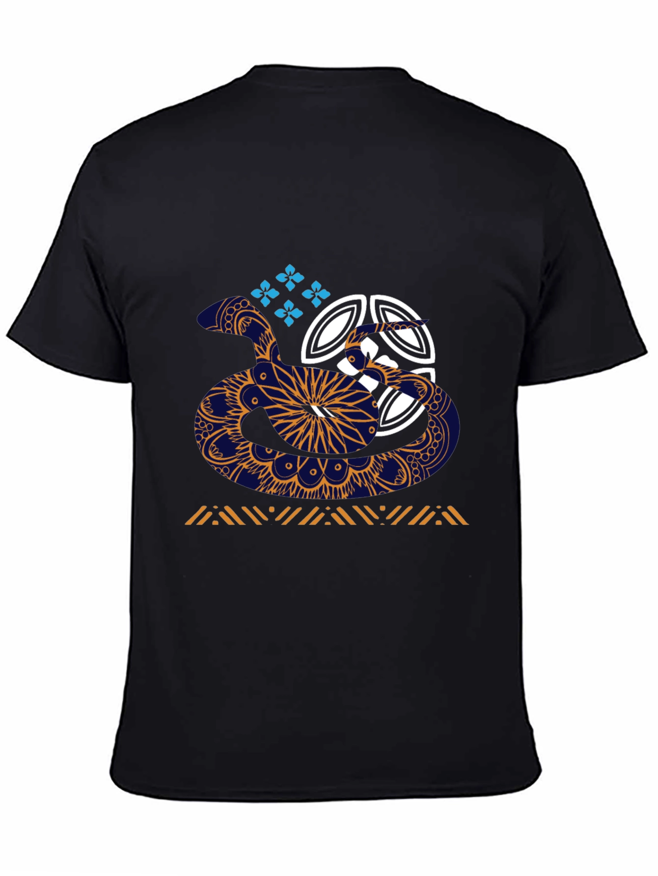 Black Abstract Snake T-Shirt view 4