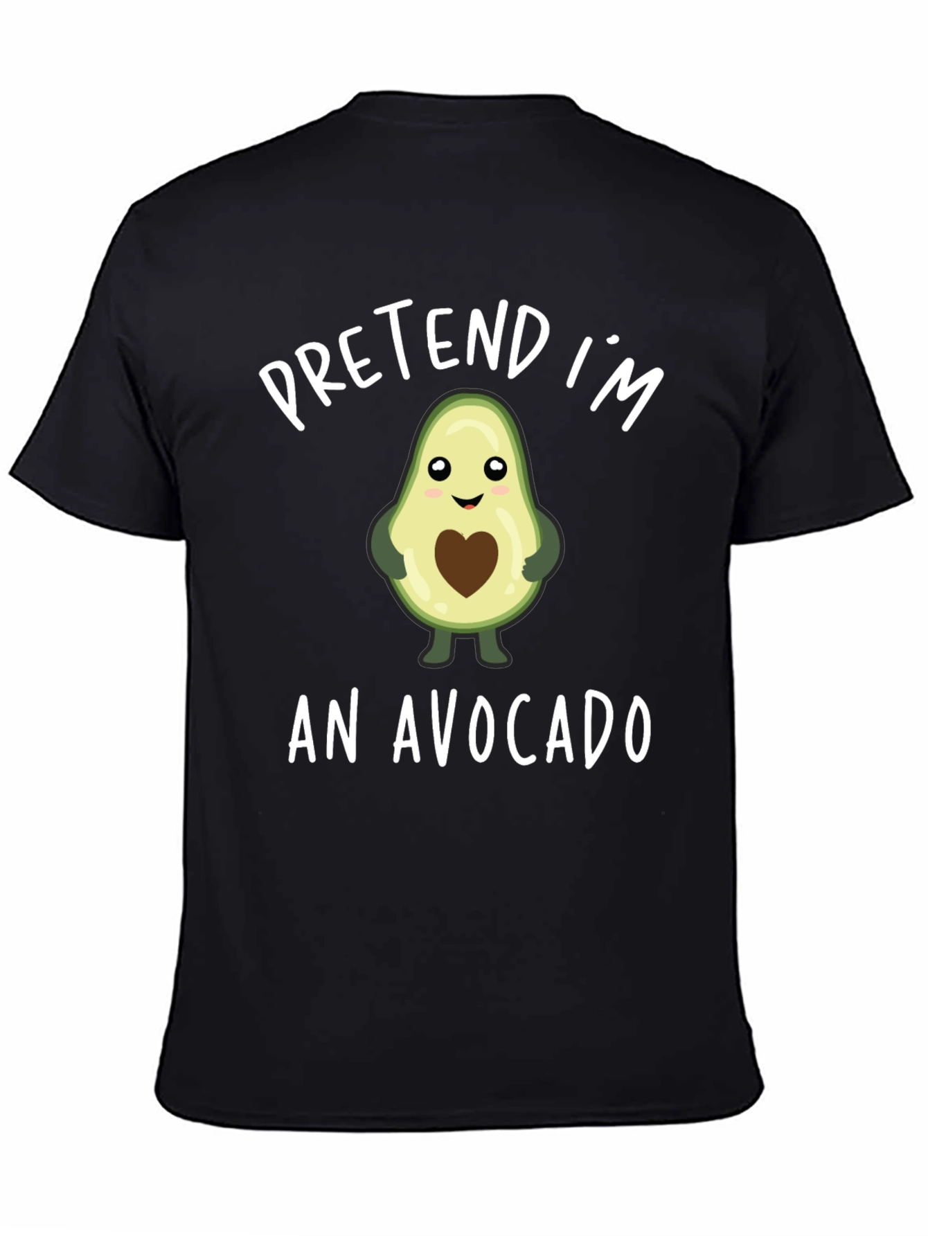 Black Pretend I'm an Avocado Funny Graphic T-Shirt view 4