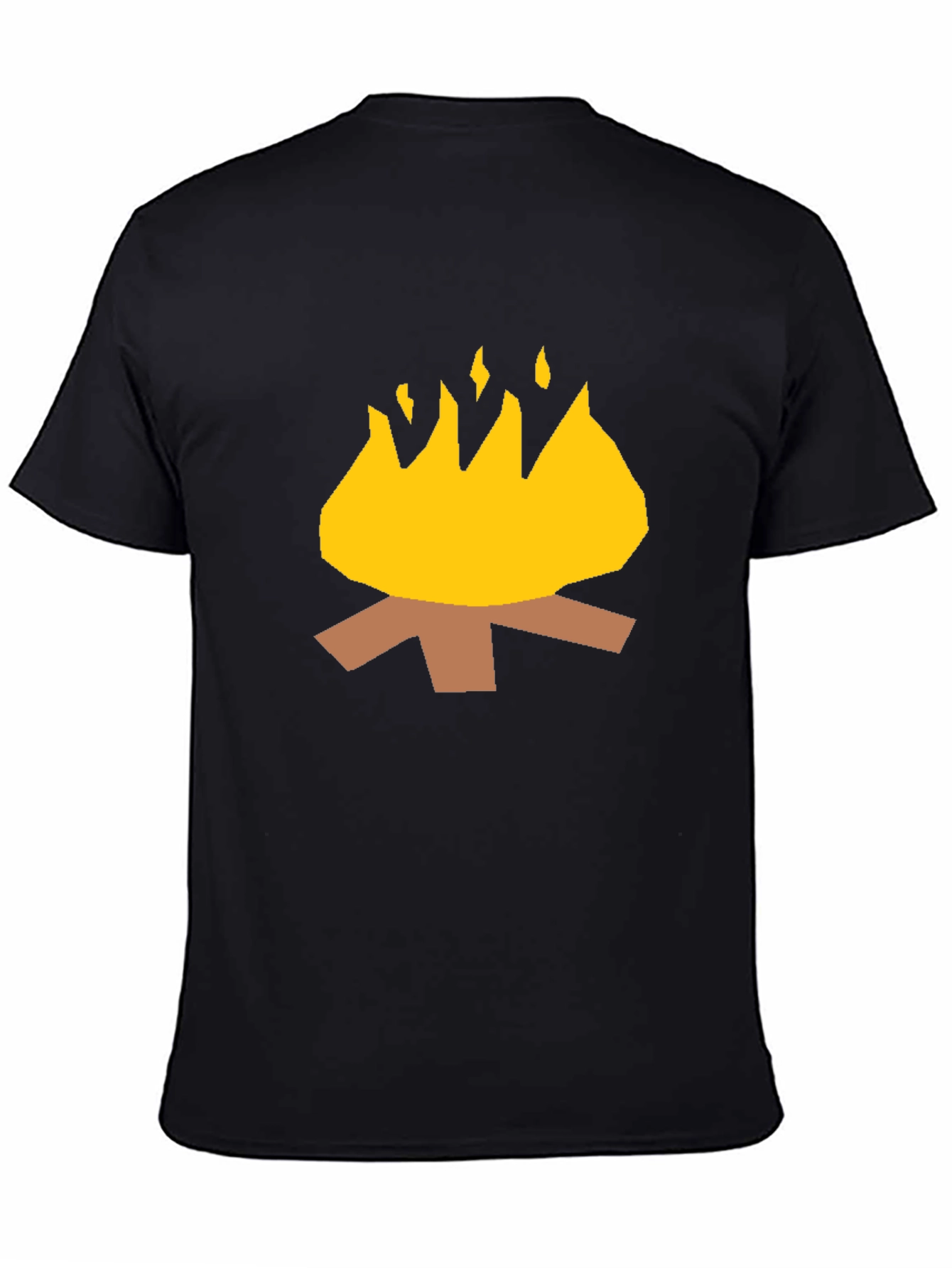 Black Campfire Graphic Tee - Black Cotton Casual Shirt view 4