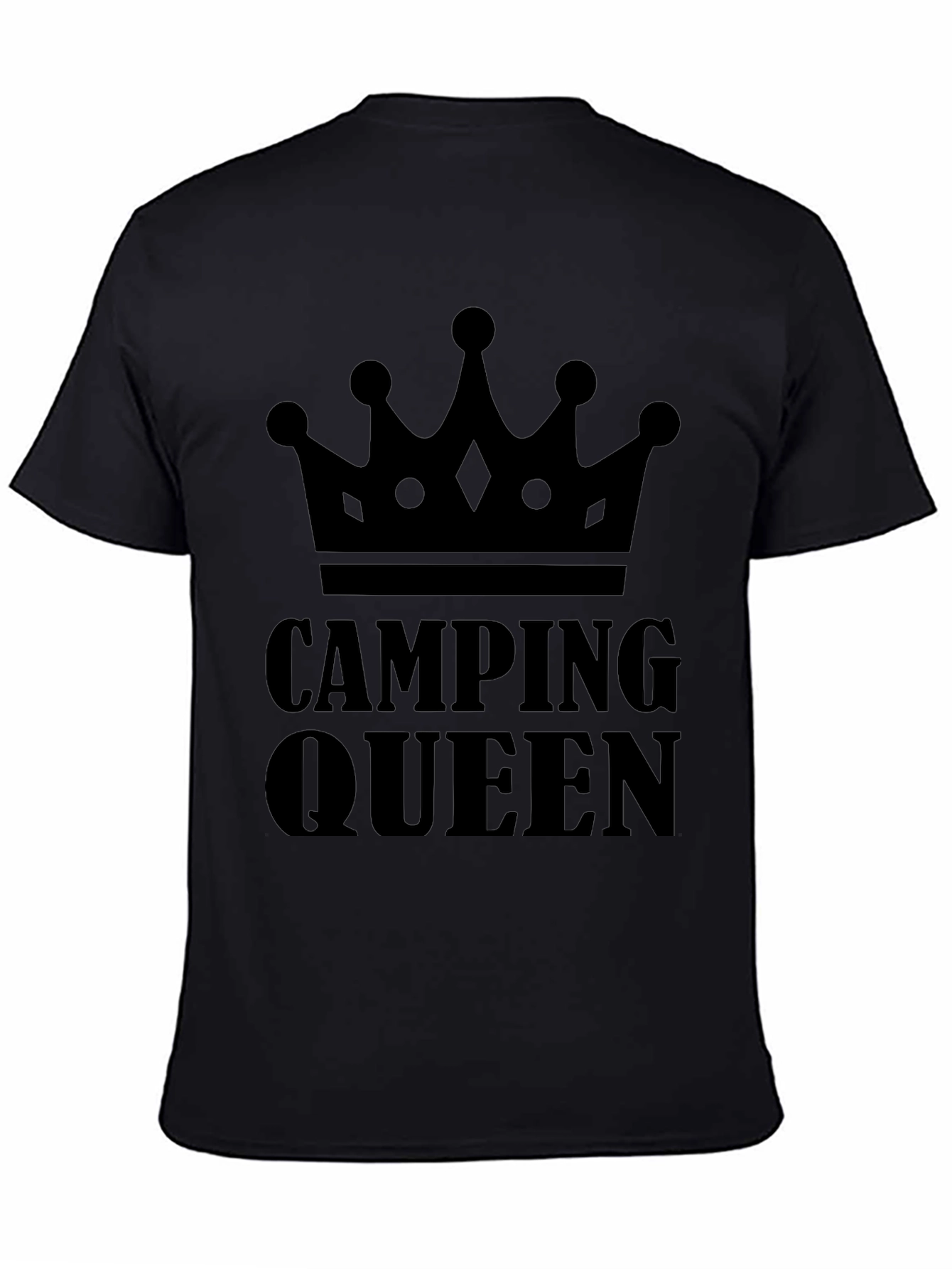 Black Camping Queen Black Graphic T-Shirt view 4