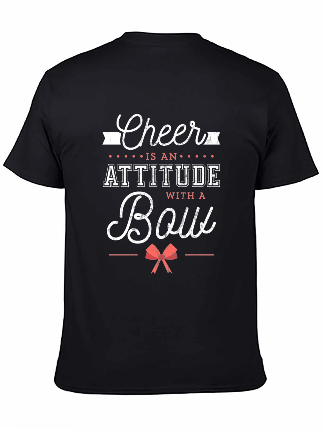 Black Cheer Attitude Bow Graphic Tee view 4